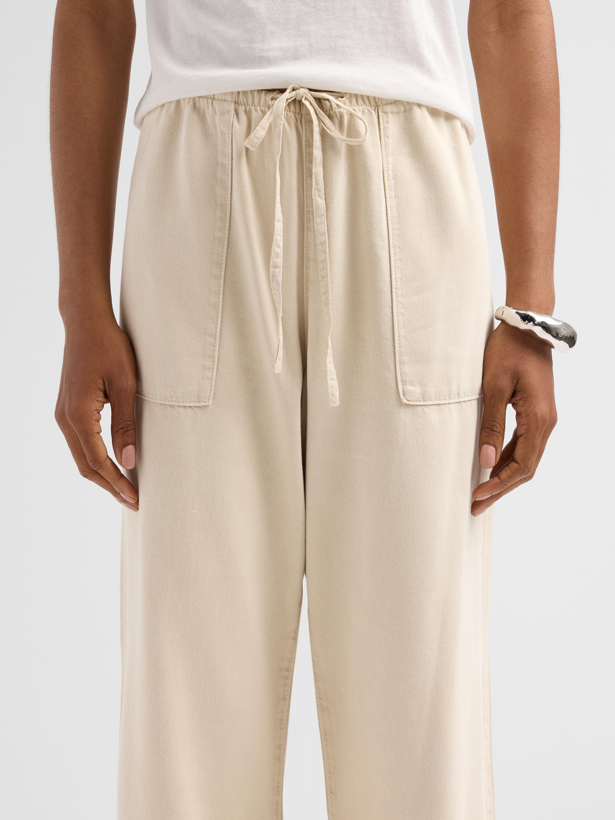 rag & bone Women's Claire Ultra Featherweight Denim Pants - Sand Stone | Thumbnail 5