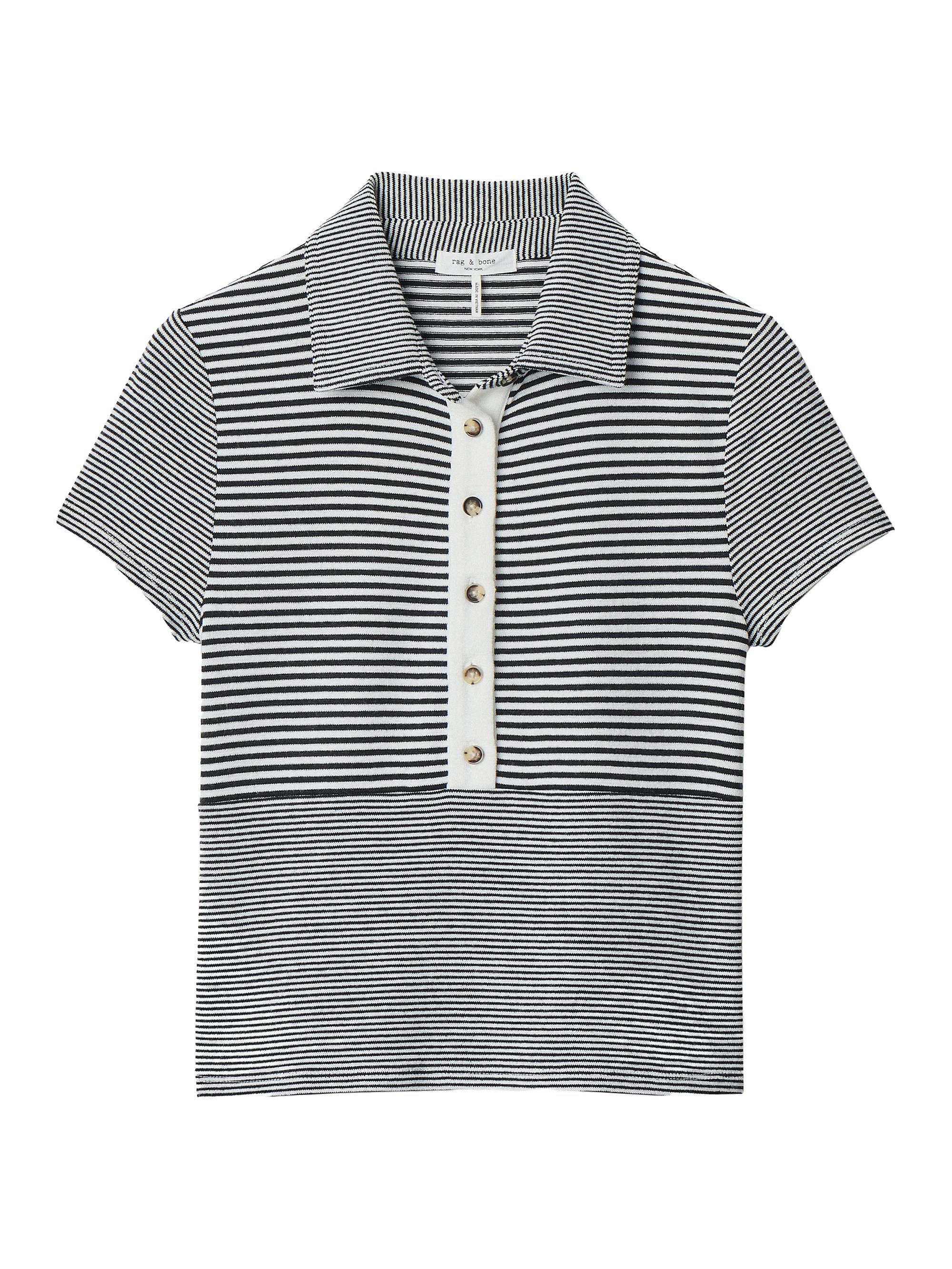 rag & bone Women's The Knit Striped Polo Shirt -  Multi