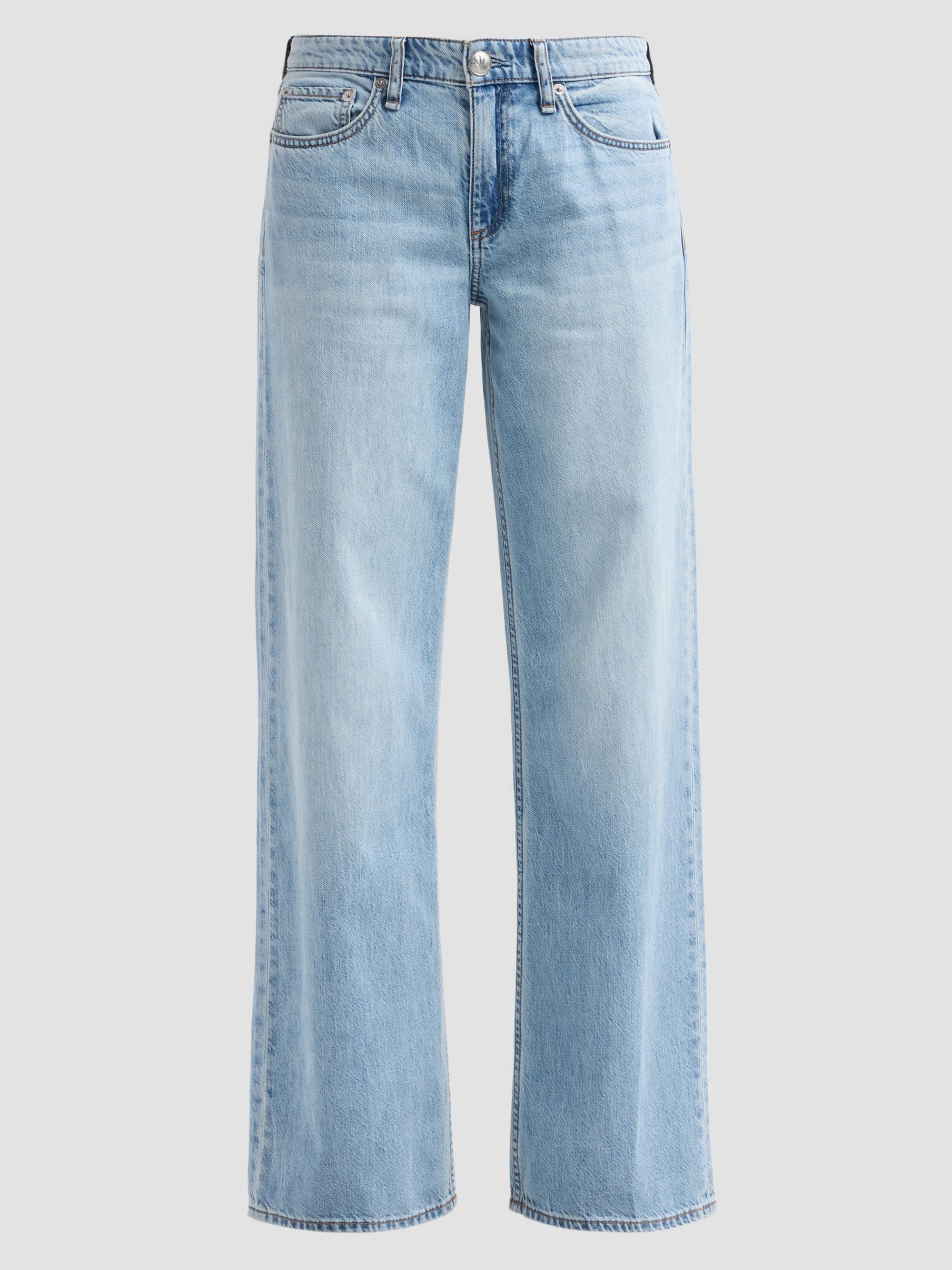 rag & bone Women's Cam Featherweight Straight-Leg Jeans - Moon