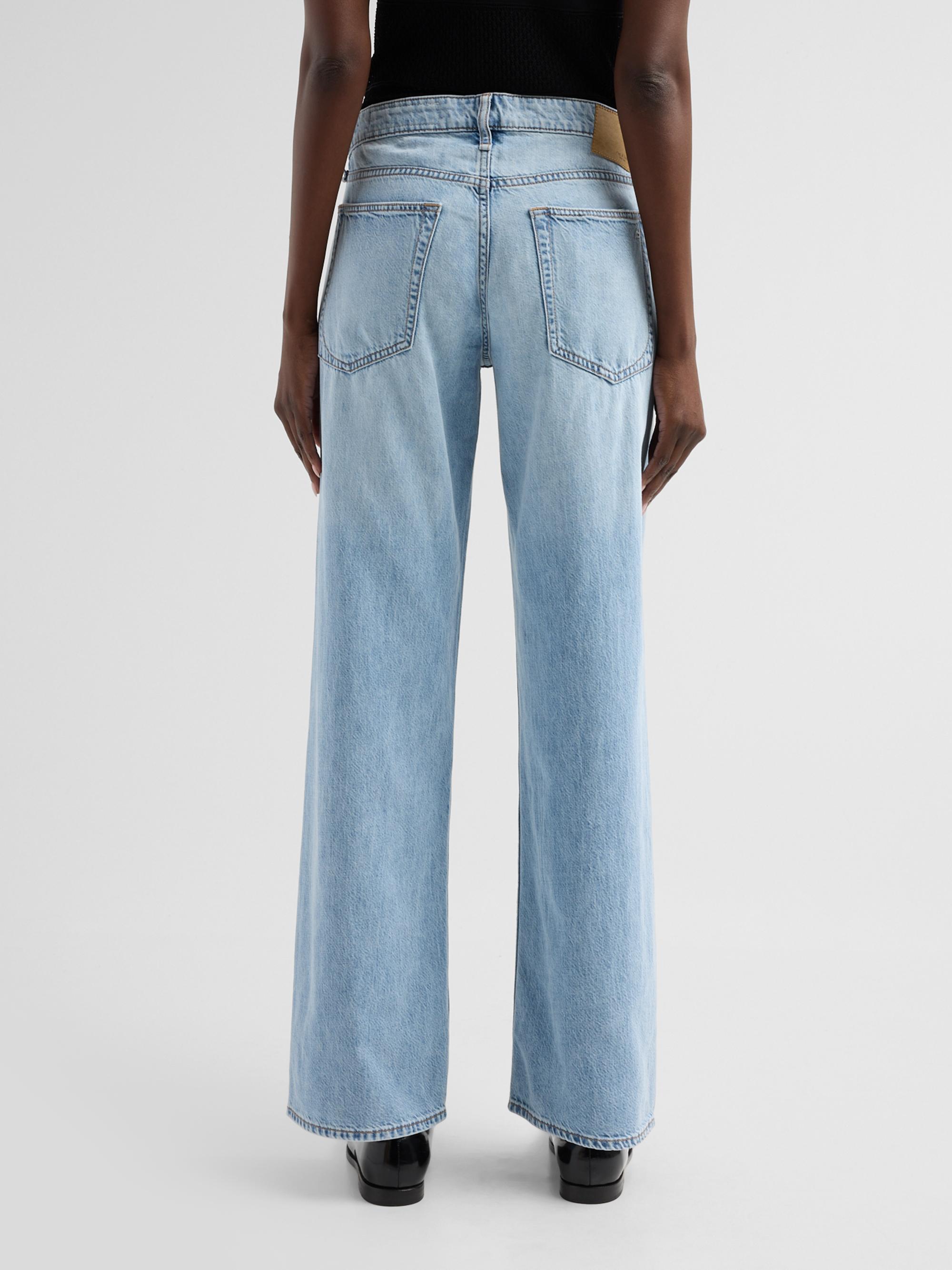 rag & bone Women's Cam Featherweight Straight-Leg Jeans - Moon | Thumbnail 3
