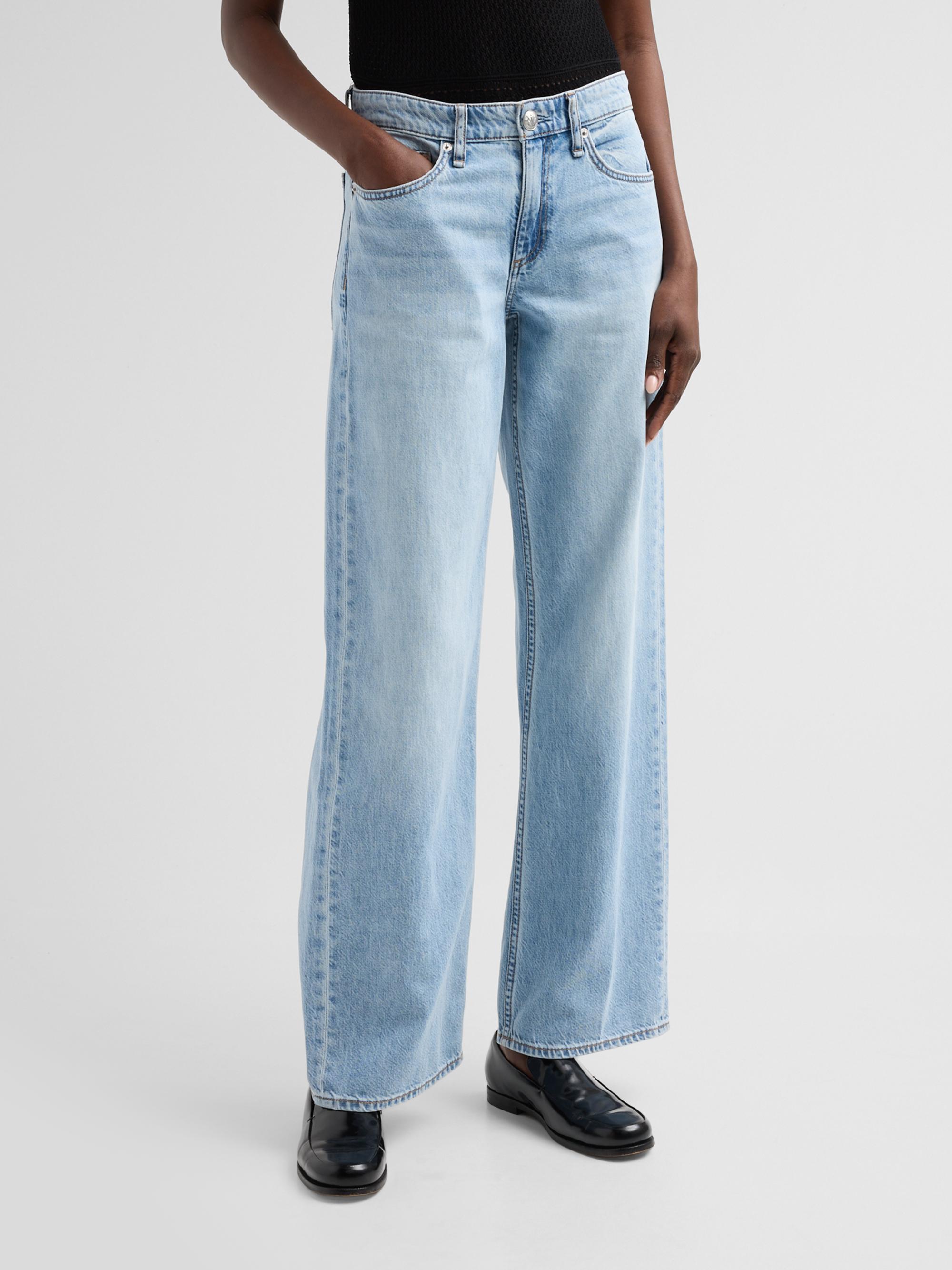 rag & bone Women's Cam Featherweight Straight-Leg Jeans - Moon | Thumbnail 4