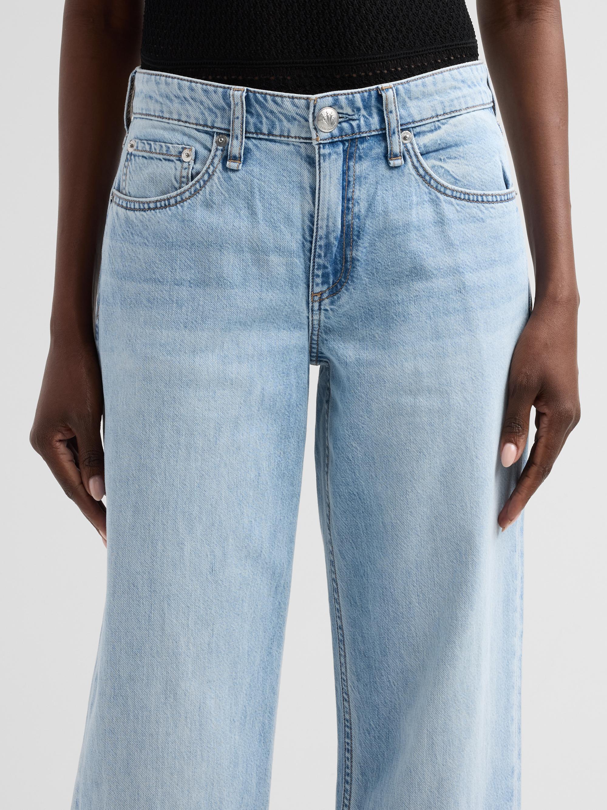 rag & bone Women's Cam Featherweight Straight-Leg Jeans - Moon | Thumbnail 5