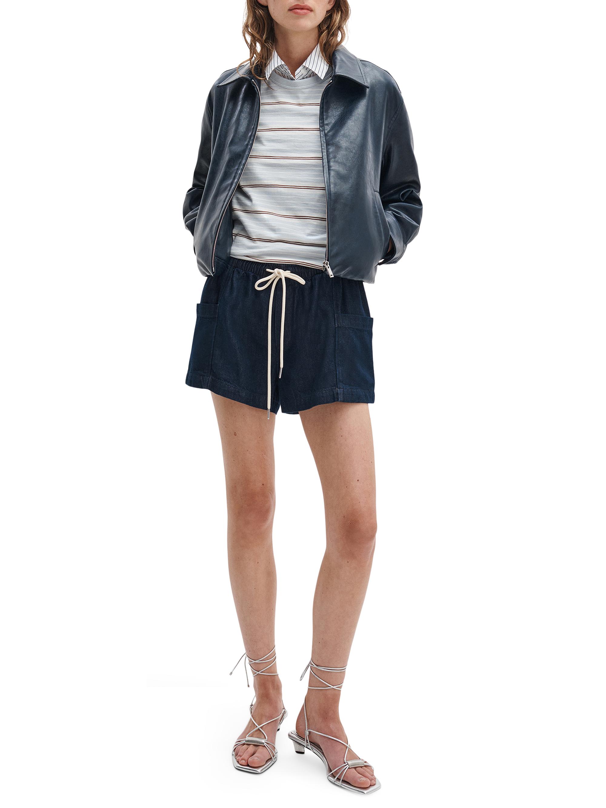 rag & bone Women's The Slub Striped Pima Cotton T-Shirt - Light Blue Multi | Thumbnail 2
