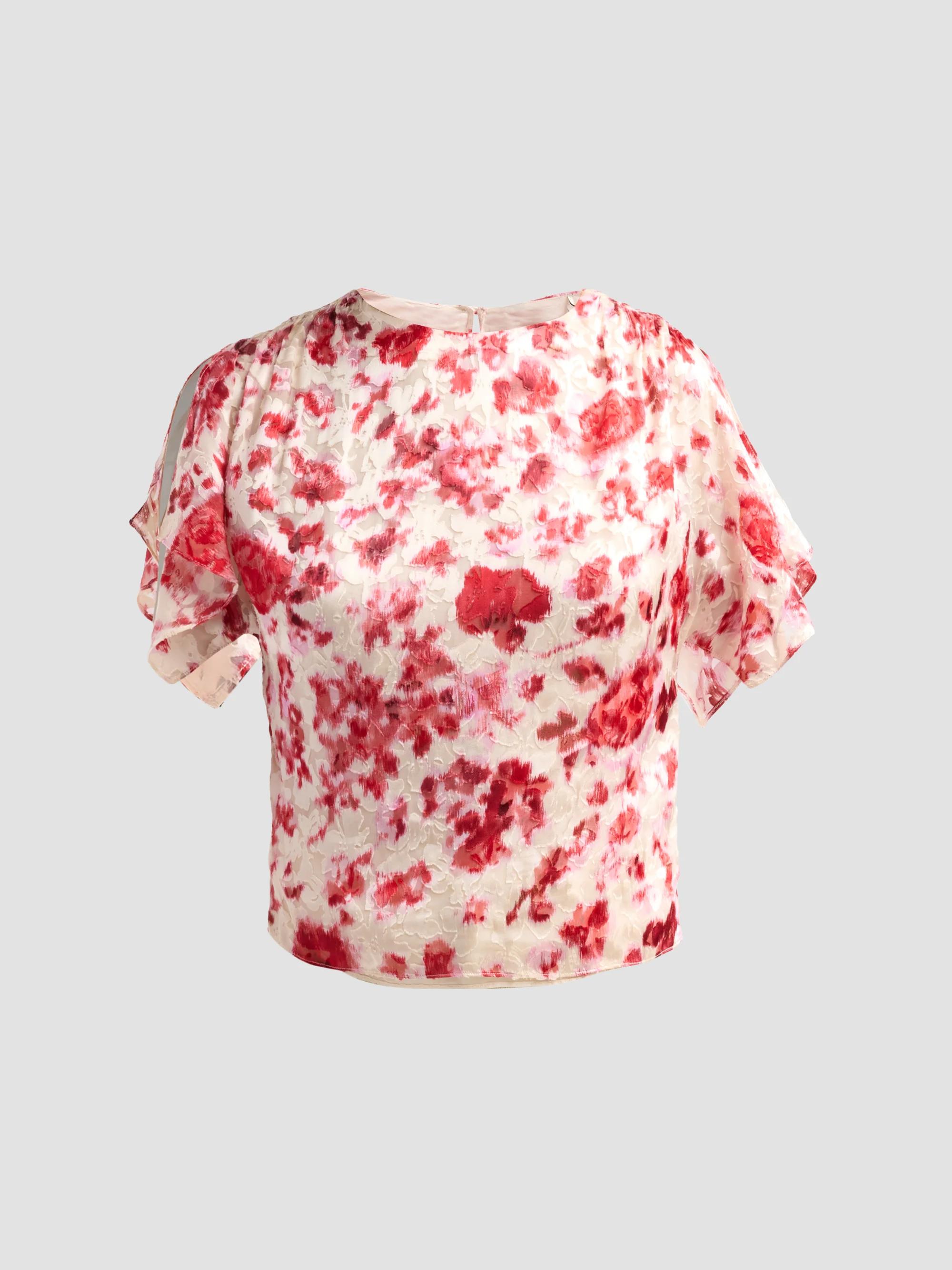 Isabel Marant Women's Hervane Floral Blouse - Ecru Pink - Size 10