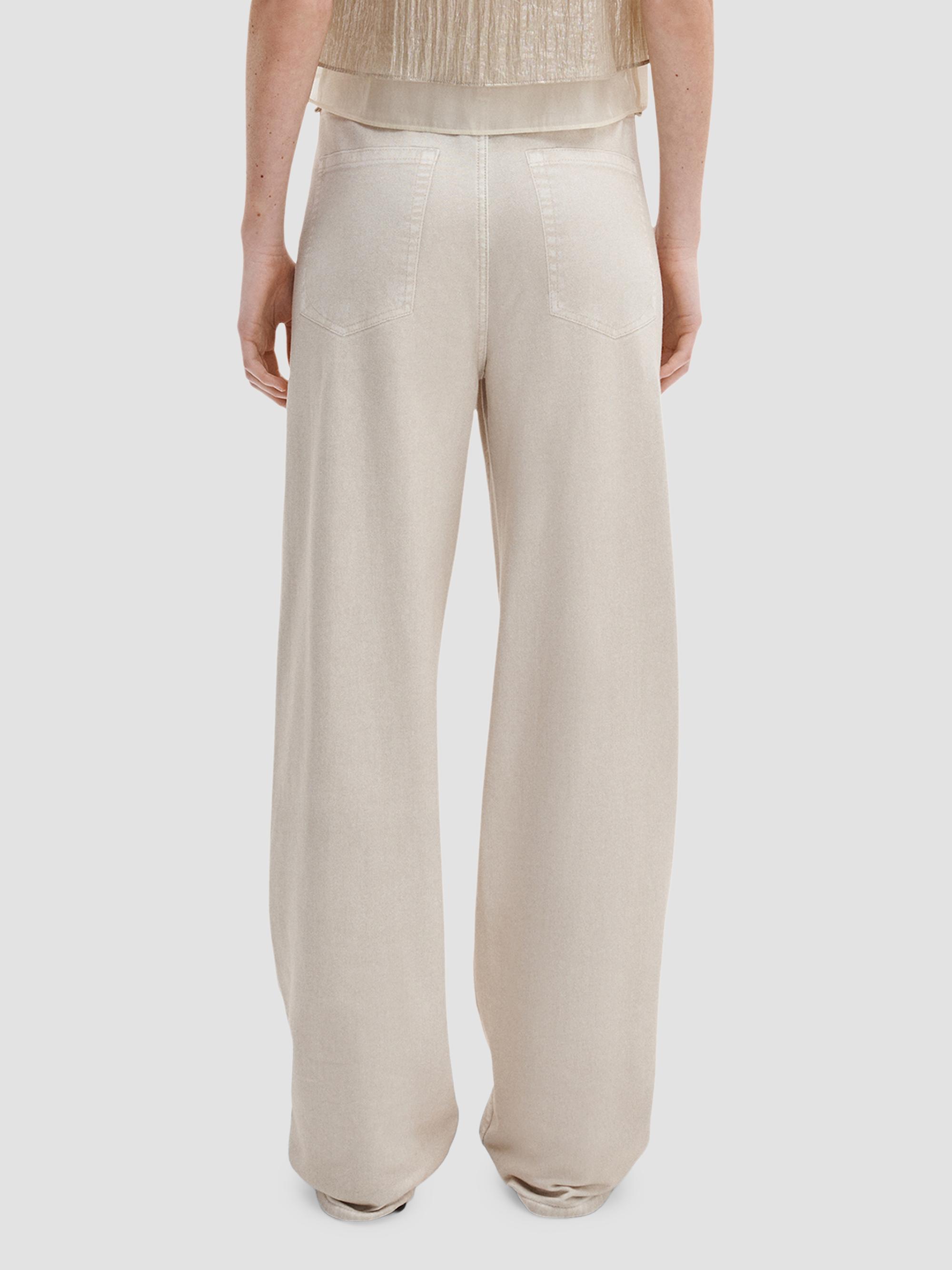 rag & bone Women's rb Miramar Drawstring Terry Wide-Leg Track Jeans - Ecru | Thumbnail 5