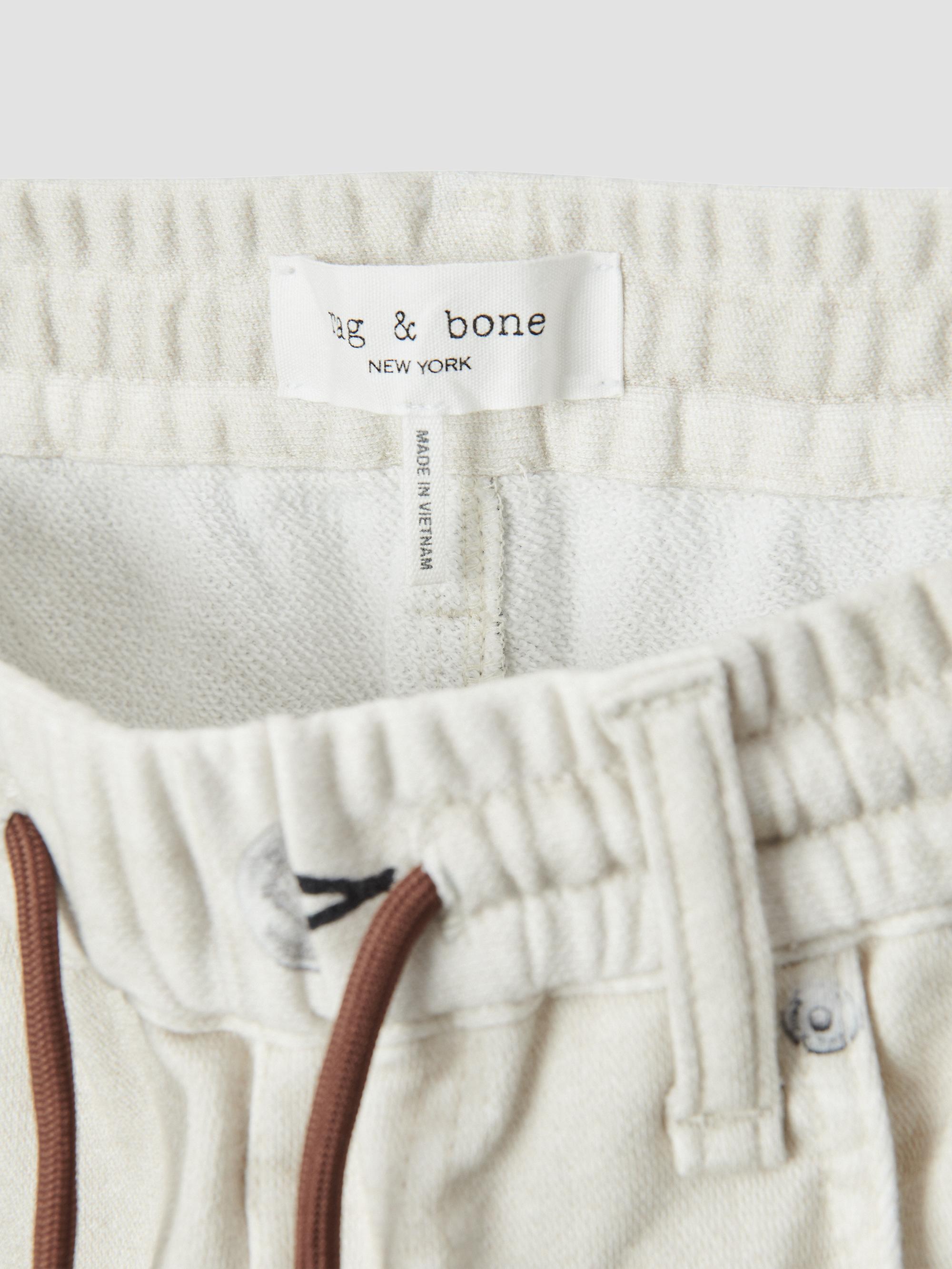 rag & bone Women's rb Miramar Drawstring Terry Wide-Leg Track Jeans - Ecru | Thumbnail 7