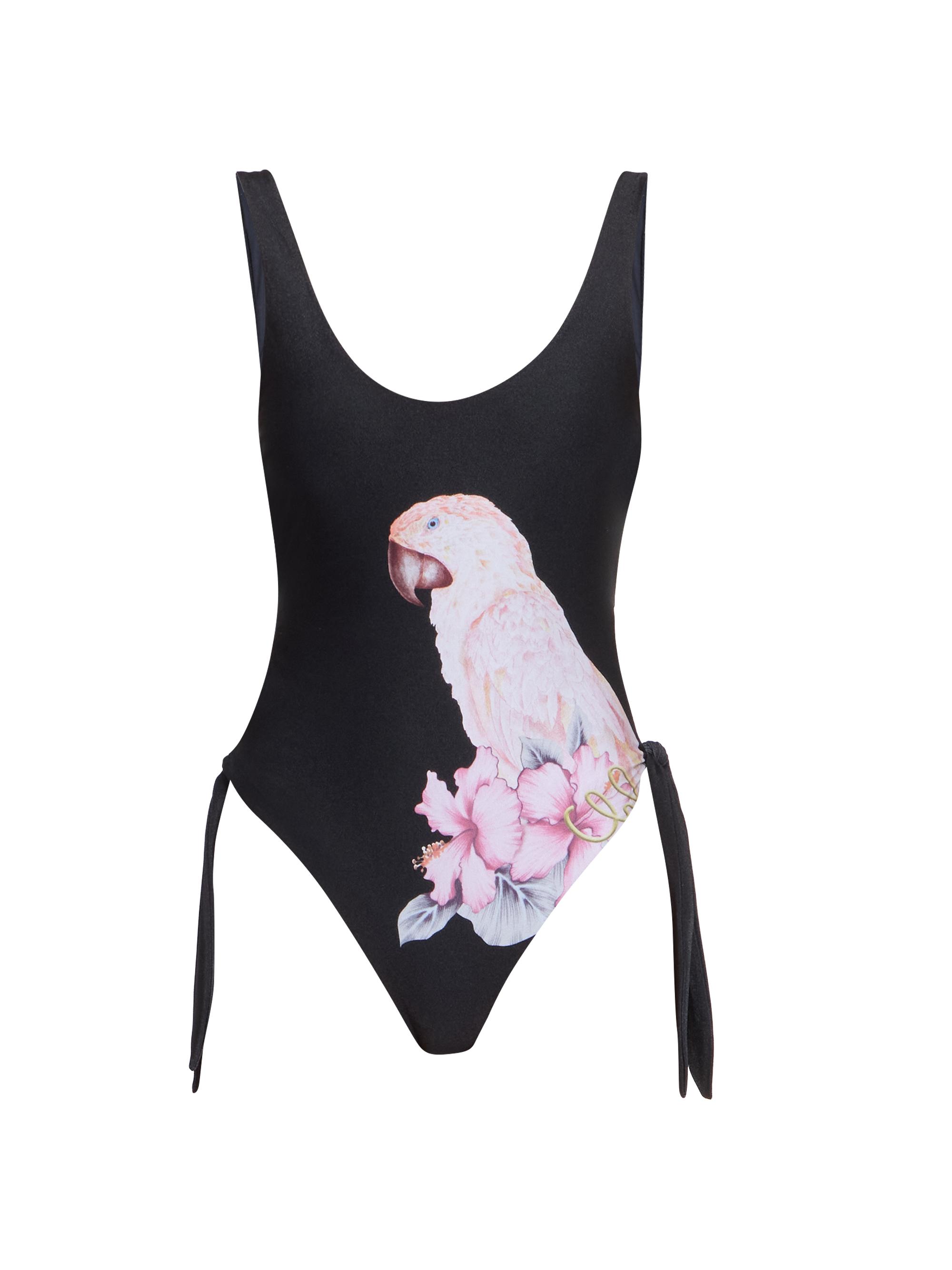 Chloé Women's À La Plage Floral Parrot Tie One-Piece Swimsuit - Multicolor Black