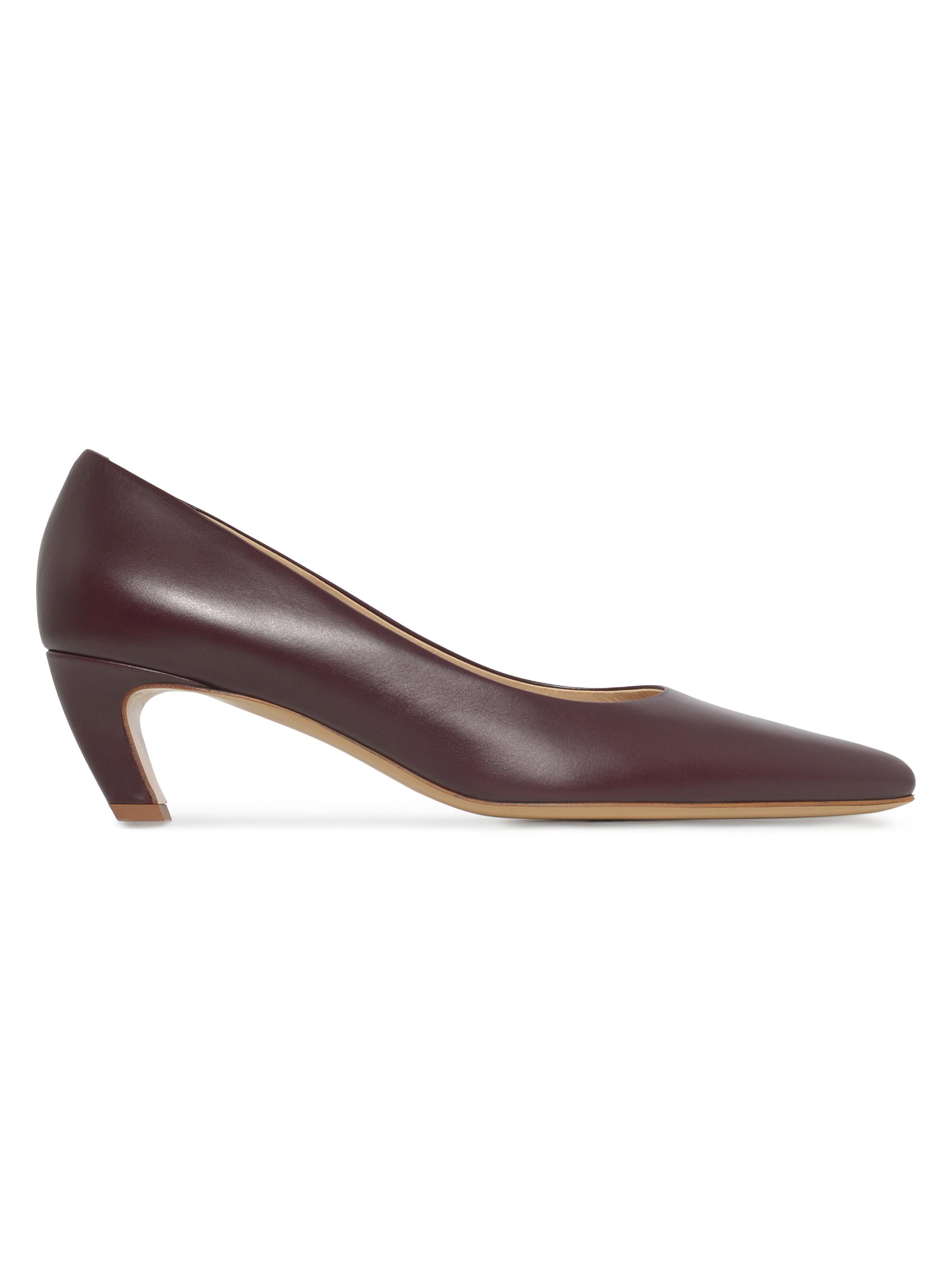 Gabriela Hearst Women's Peggy 50MM Leather Kitten-Heel Pumps - Dark Camel - Women's Clothing