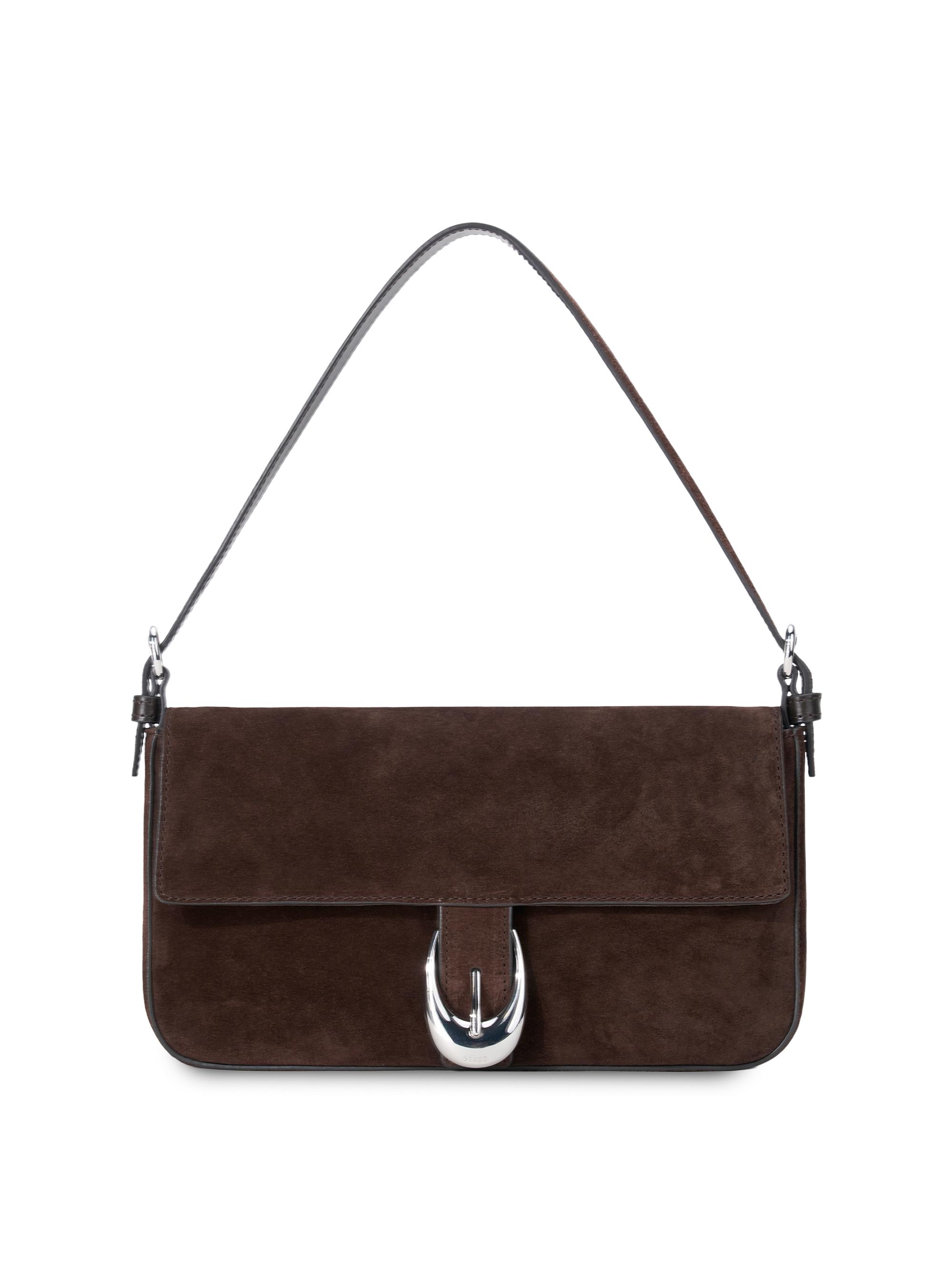Staud Women's Harlow Suede Shoulder Bag - Espresso