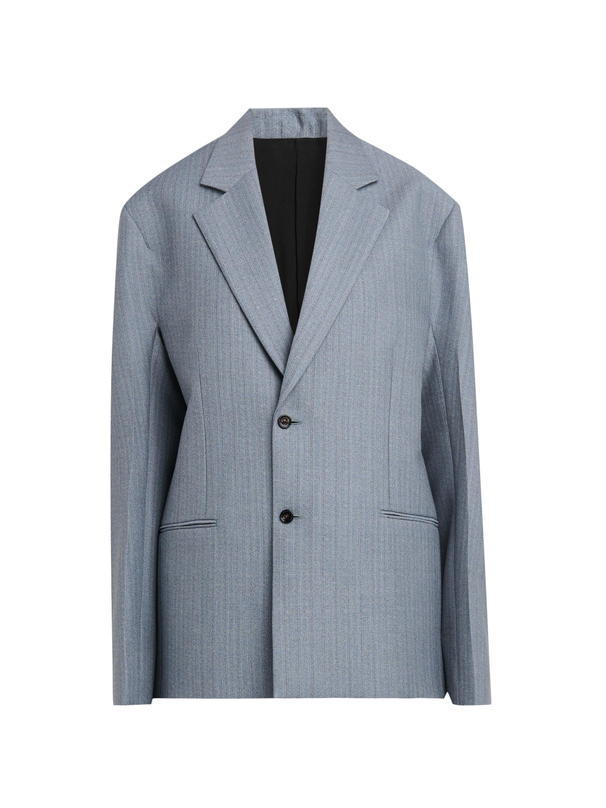 Bottega Veneta Women's Striped Wool-Mohair Single-Breasted Jacket - Blue Grey - Women's Clothing