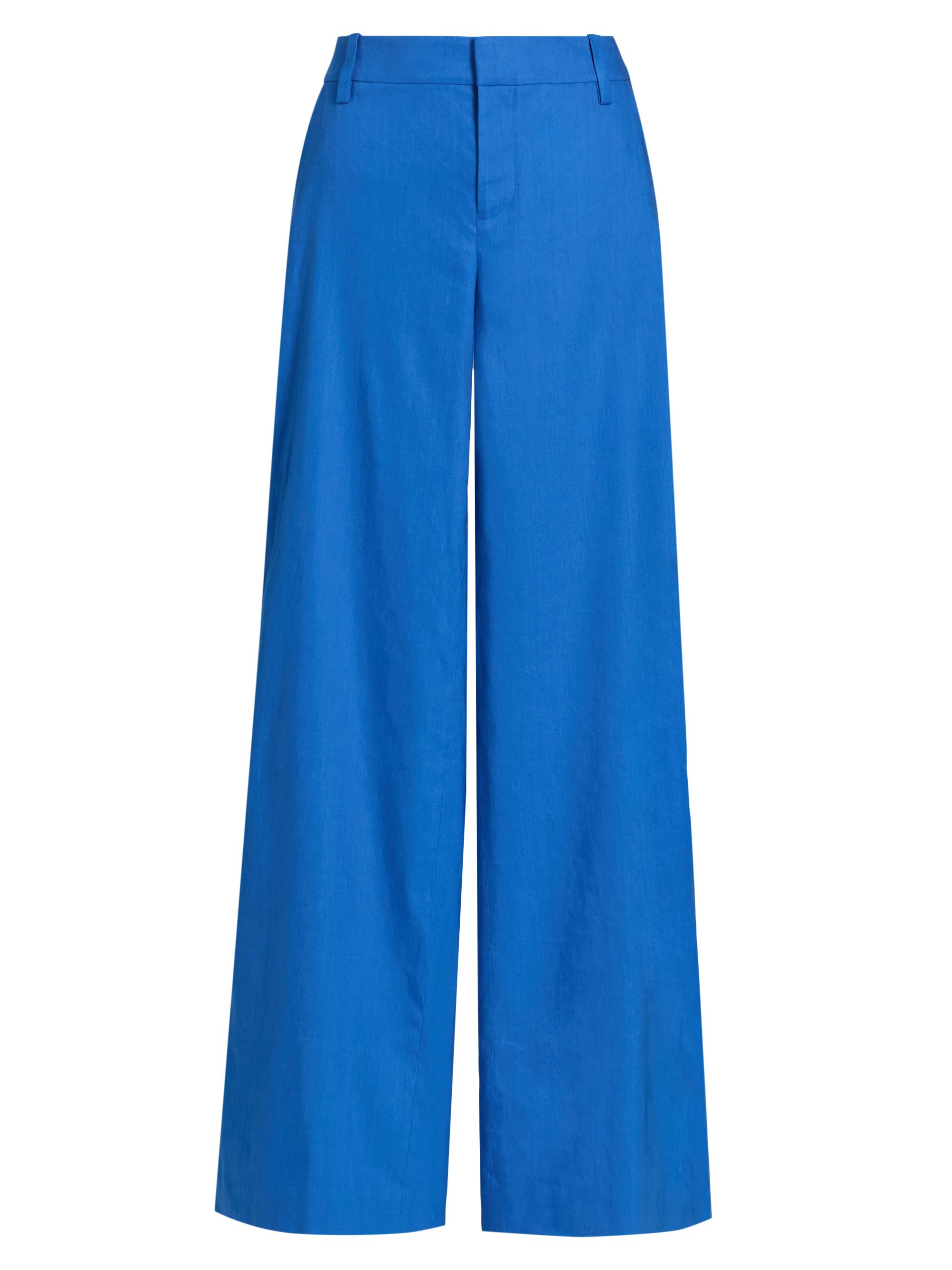 ALICE + OLIVIA Women's Stu Linen-Blend Low-Rise Baggy Pants - Blue Iris