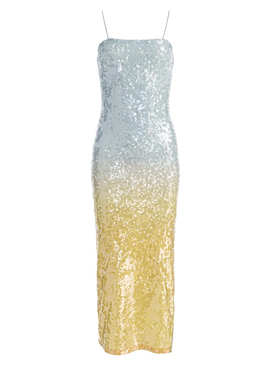 maryanne sequin midi dress Baltic Born Womens Eclipse Sequin Midi Dress | Black + Gold