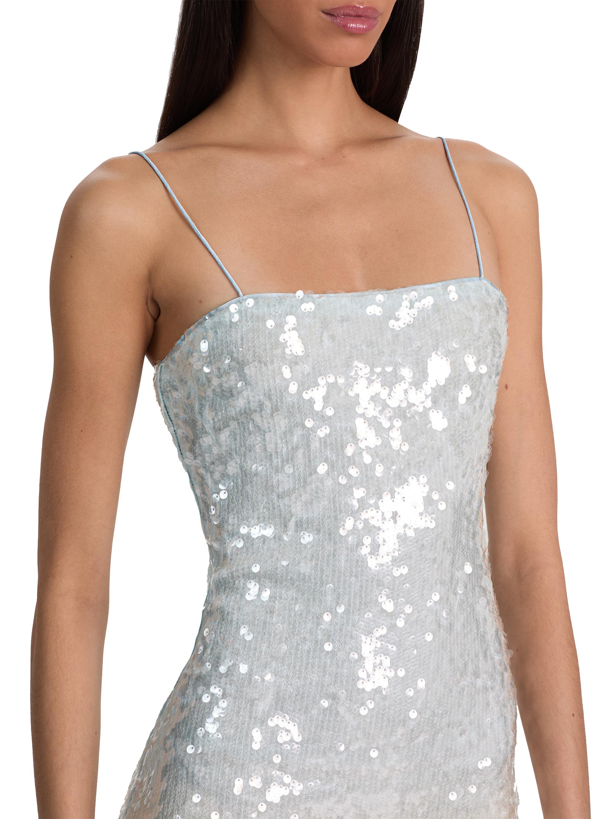 fifi sequin dress FIFI SEQUIN MAXI DRESS in IRIDESCENT MINERAL BLUE