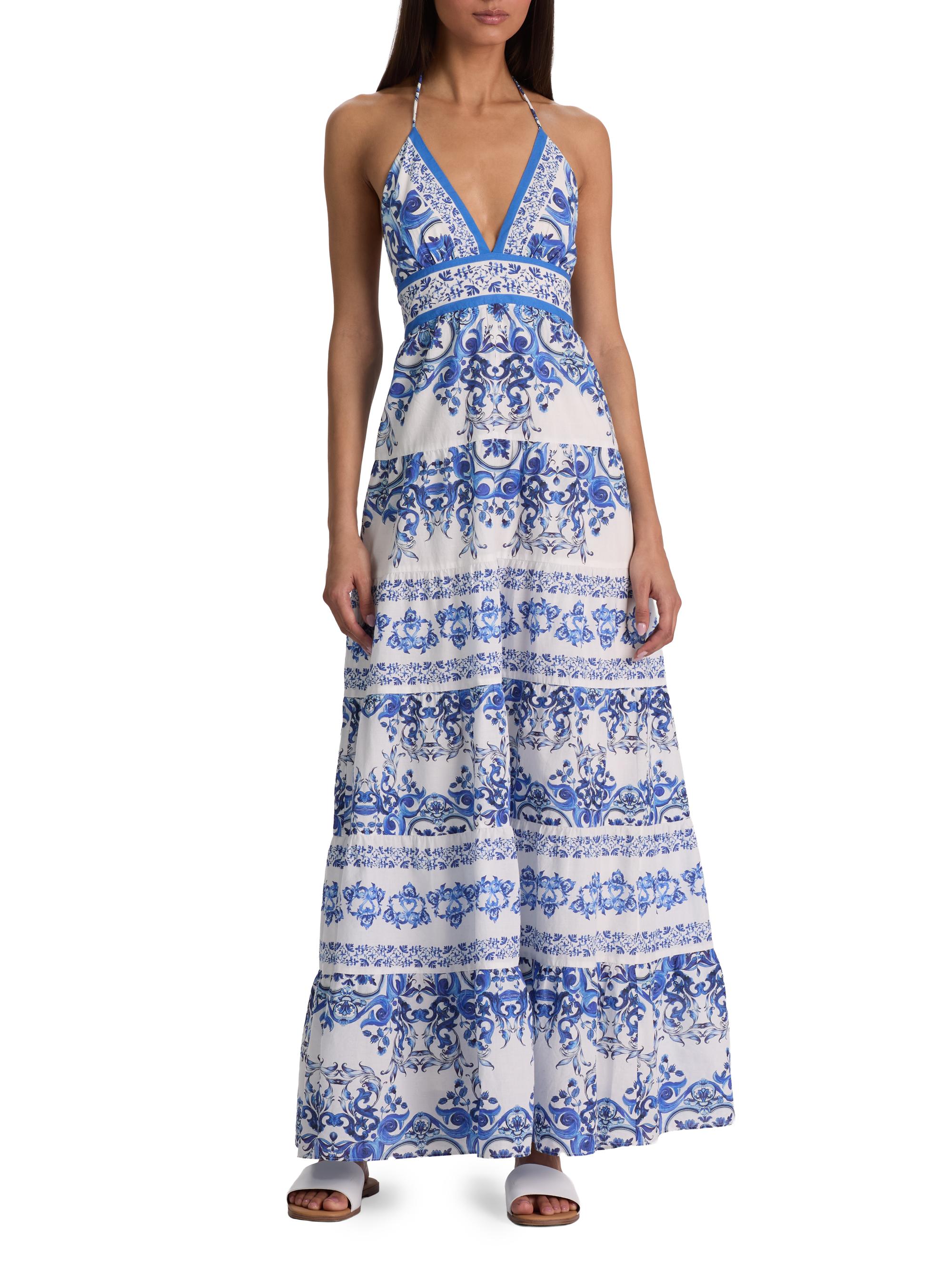 ALICE + OLIVIA Women's Karolina Smocked Waist Tiered Maxi Dress - Solstice | Thumbnail 3