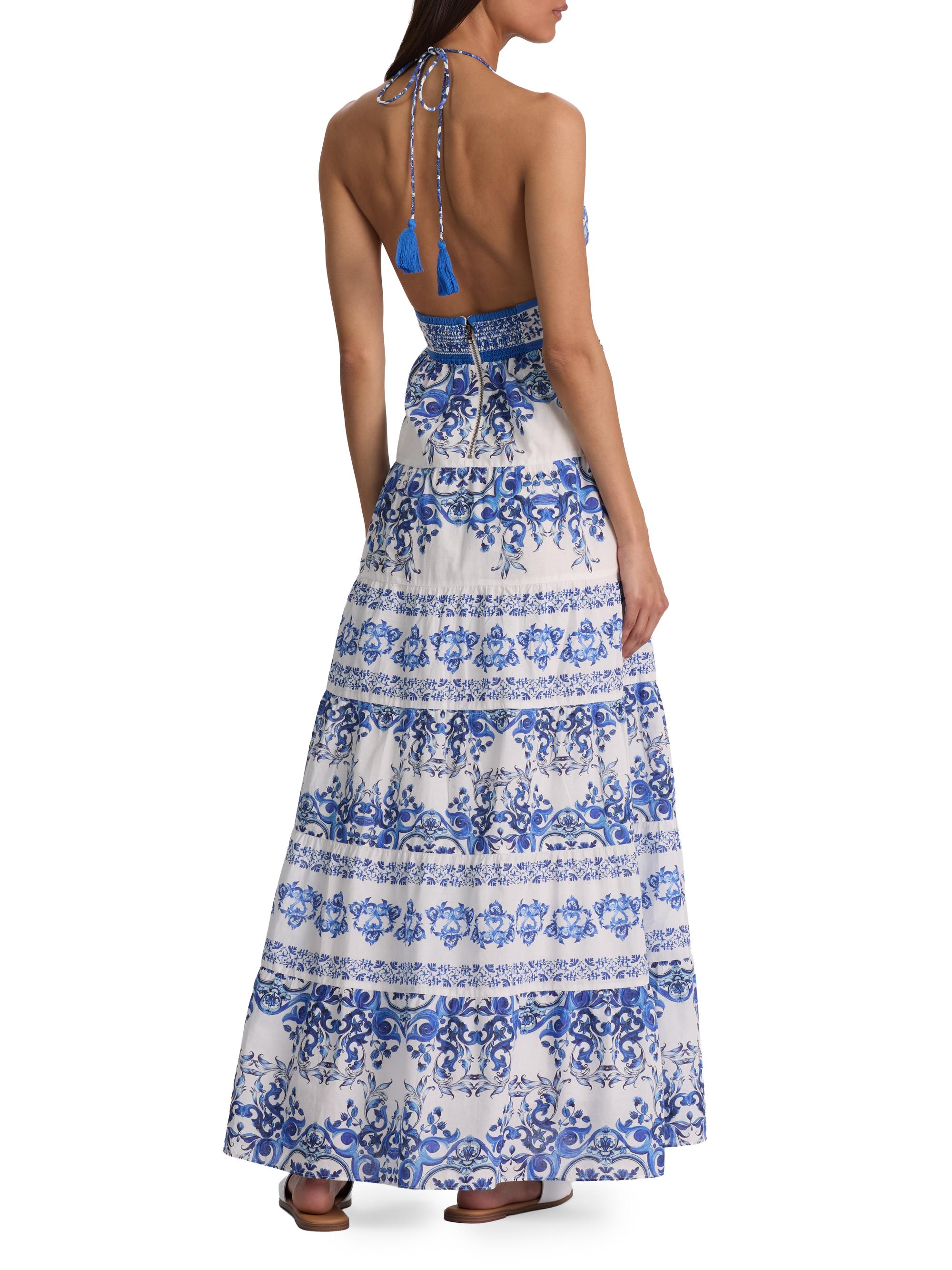 ALICE + OLIVIA Women's Karolina Smocked Waist Tiered Maxi Dress - Solstice | Thumbnail 5