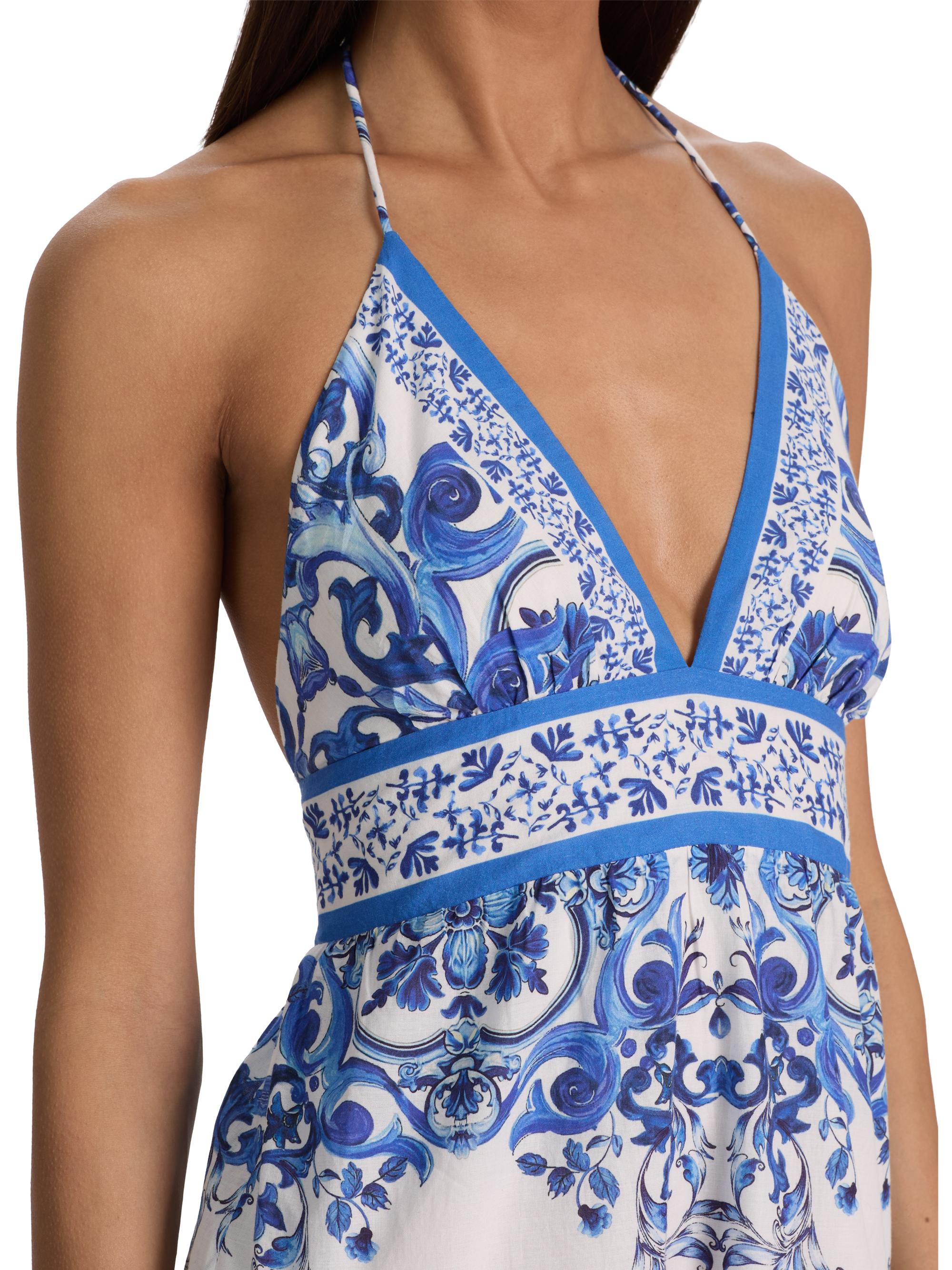 ALICE + OLIVIA Women's Karolina Smocked Waist Tiered Maxi Dress - Solstice | Thumbnail 6