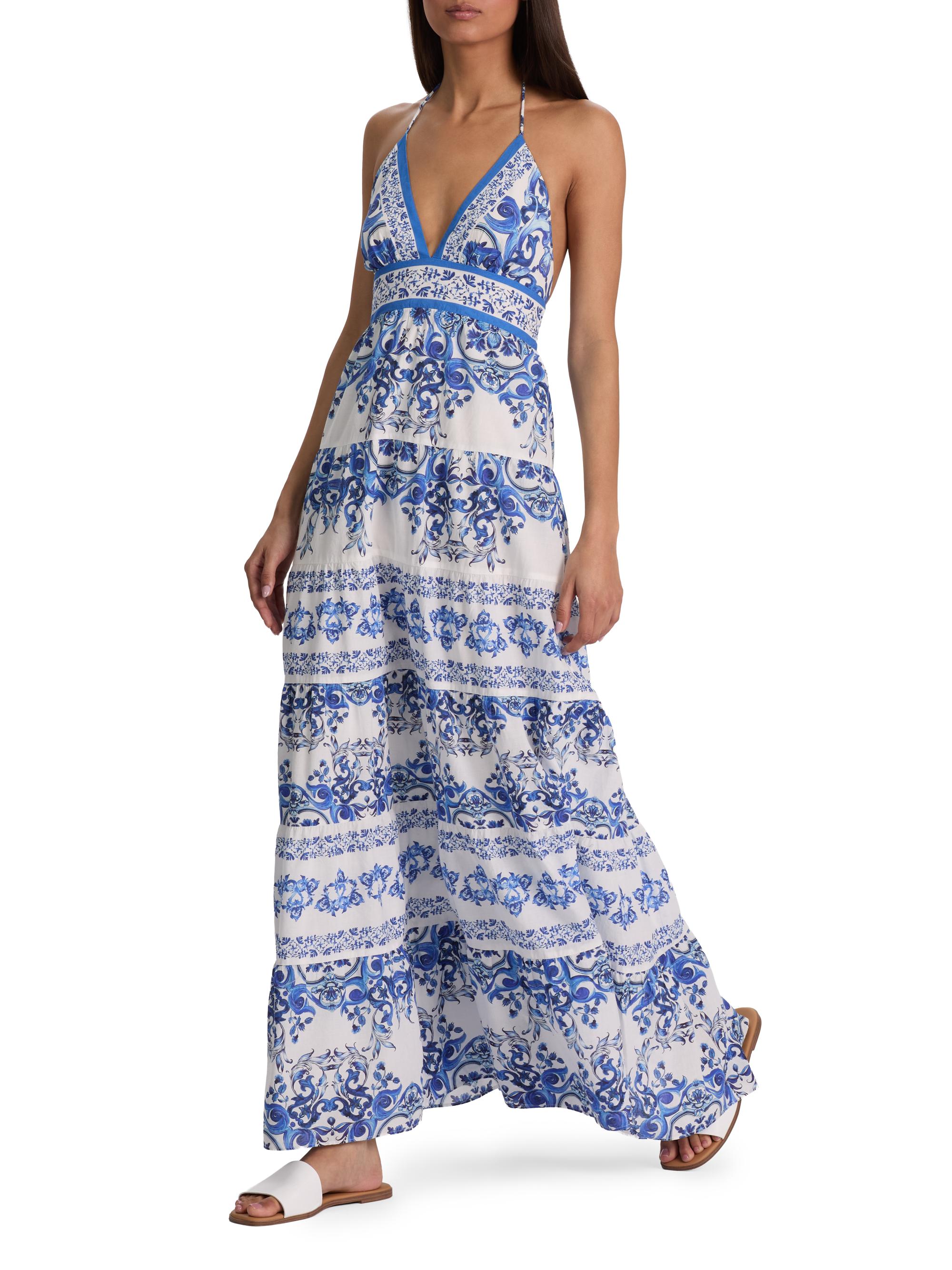 ALICE + OLIVIA Women's Karolina Smocked Waist Tiered Maxi Dress - Solstice | Thumbnail 2