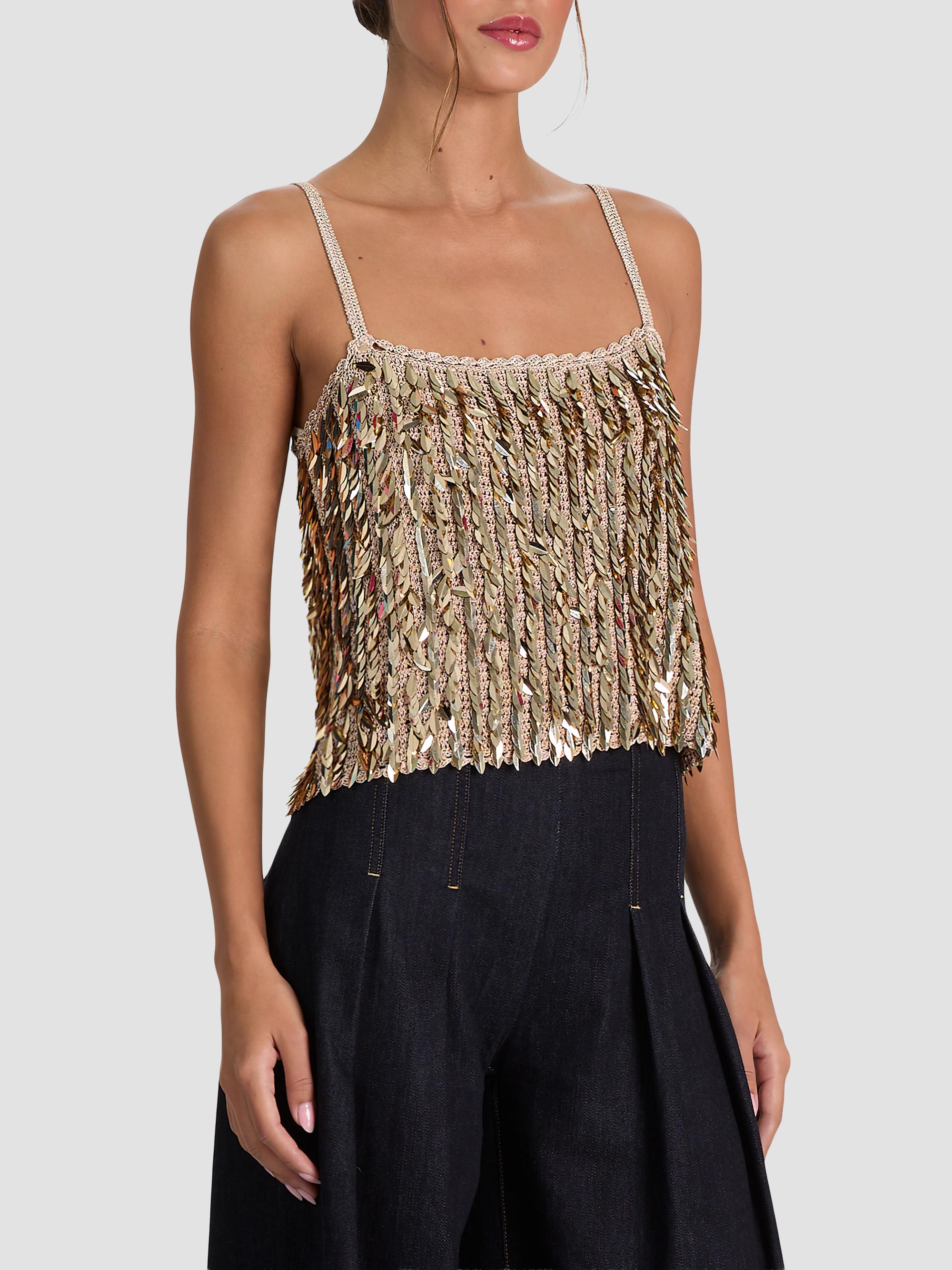 ALICE + OLIVIA Nicolette Allover Sequin Tank | Saks Fifth Avenue