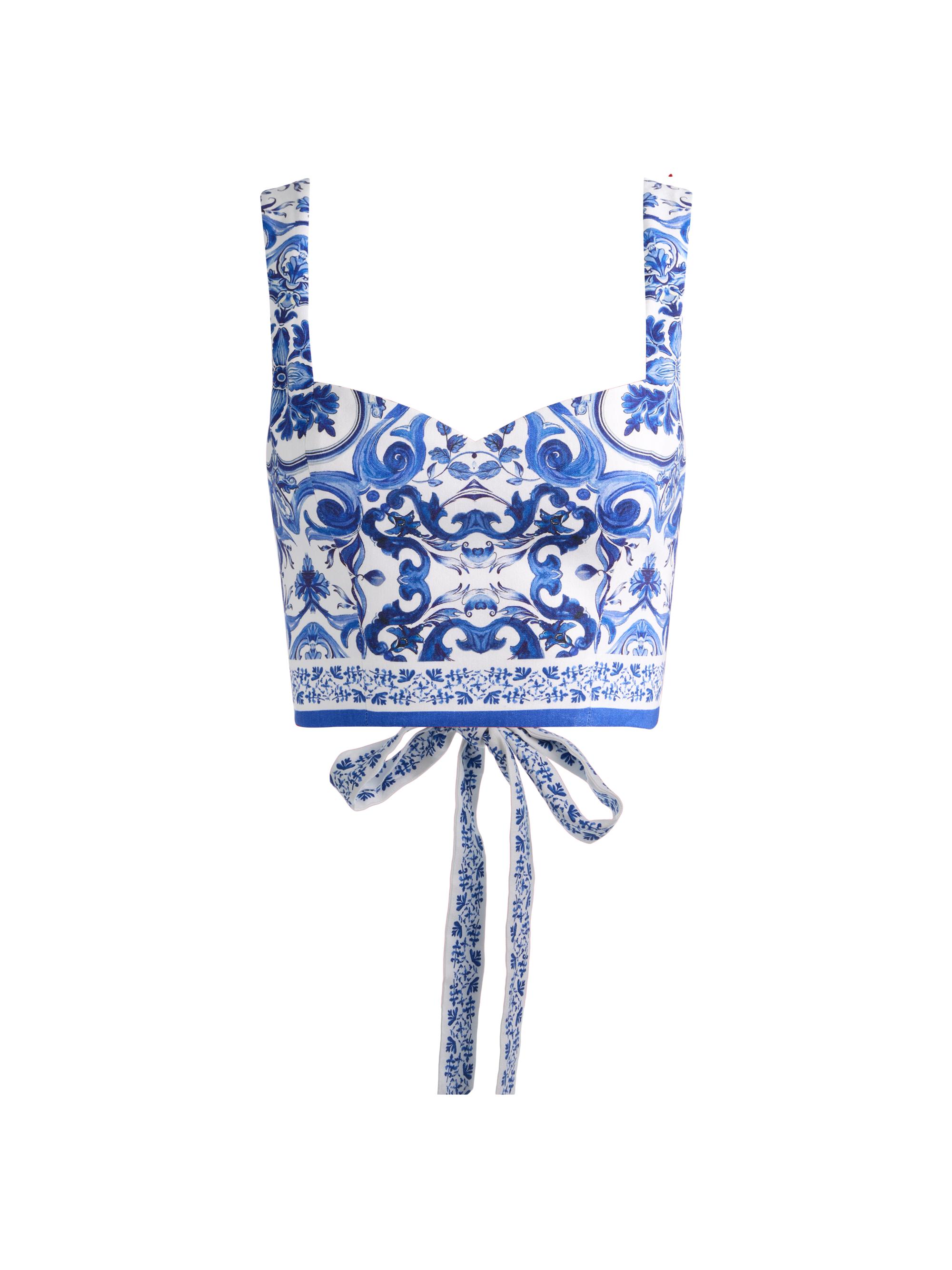 ALICE + OLIVIA Women's Miriam Sweetheart Crop Top - Solstice