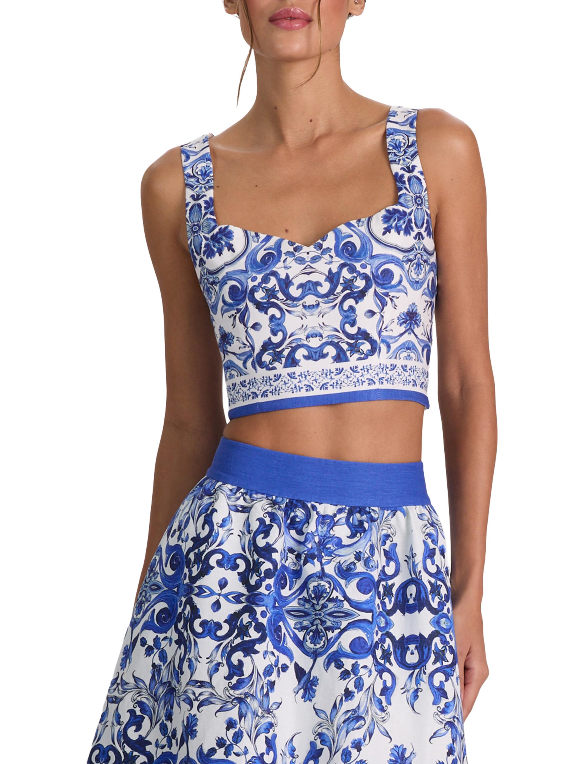 ALICE + OLIVIA Women's Miriam Sweetheart Crop Top - Solstice | Thumbnail 3