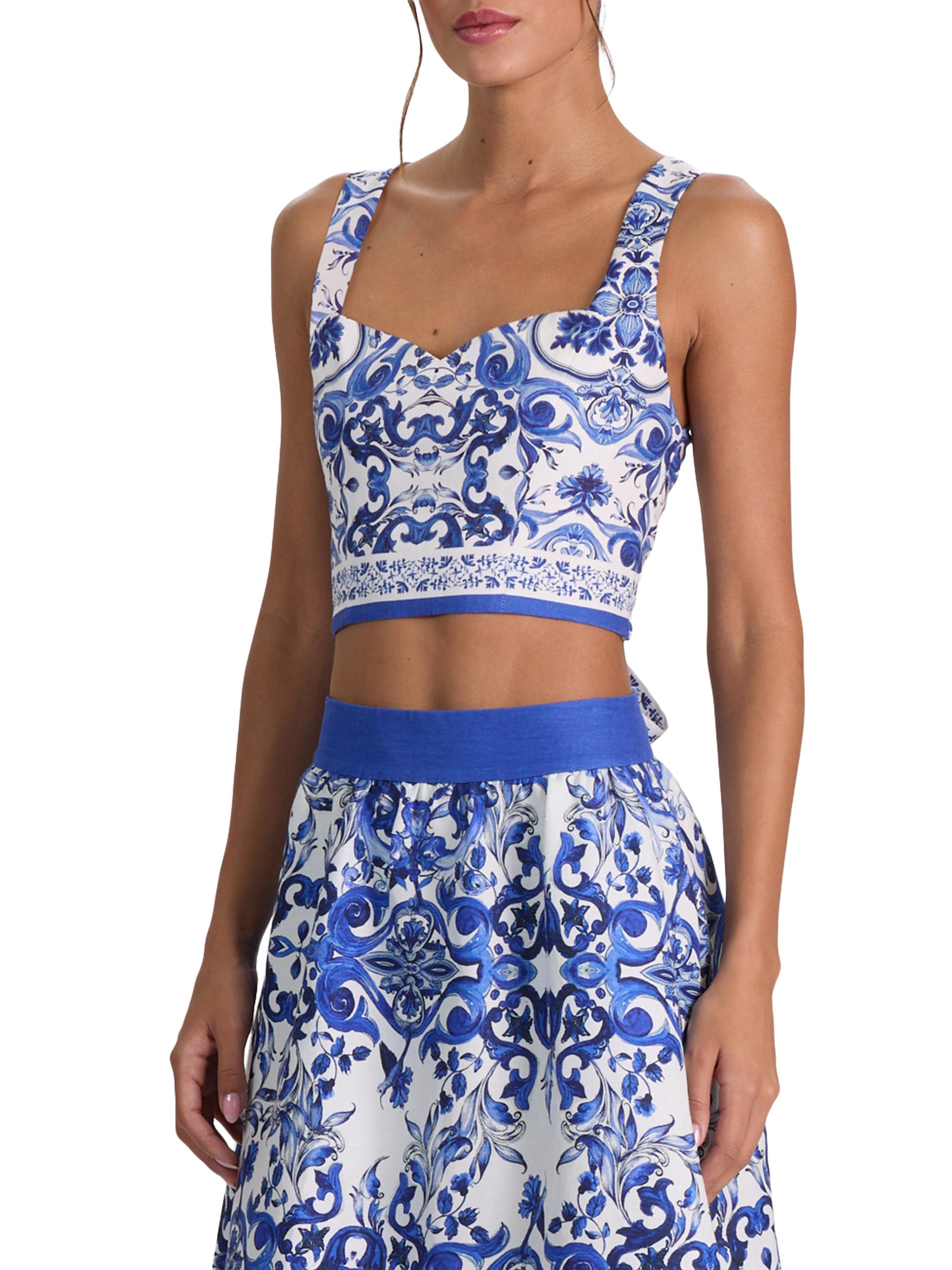ALICE + OLIVIA Women's Miriam Sweetheart Crop Top - Solstice | Thumbnail 4
