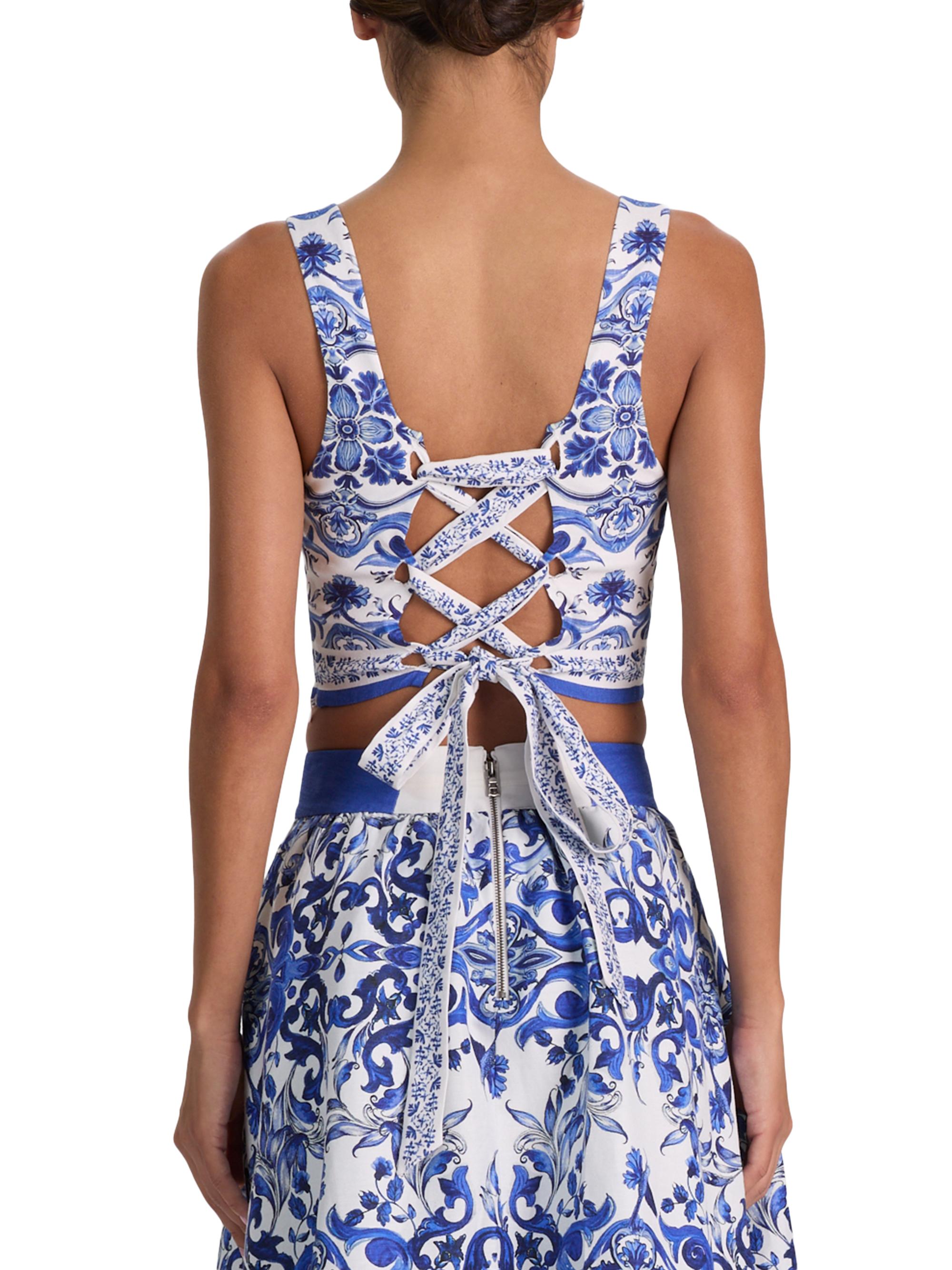 ALICE + OLIVIA Women's Miriam Sweetheart Crop Top - Solstice | Thumbnail 5