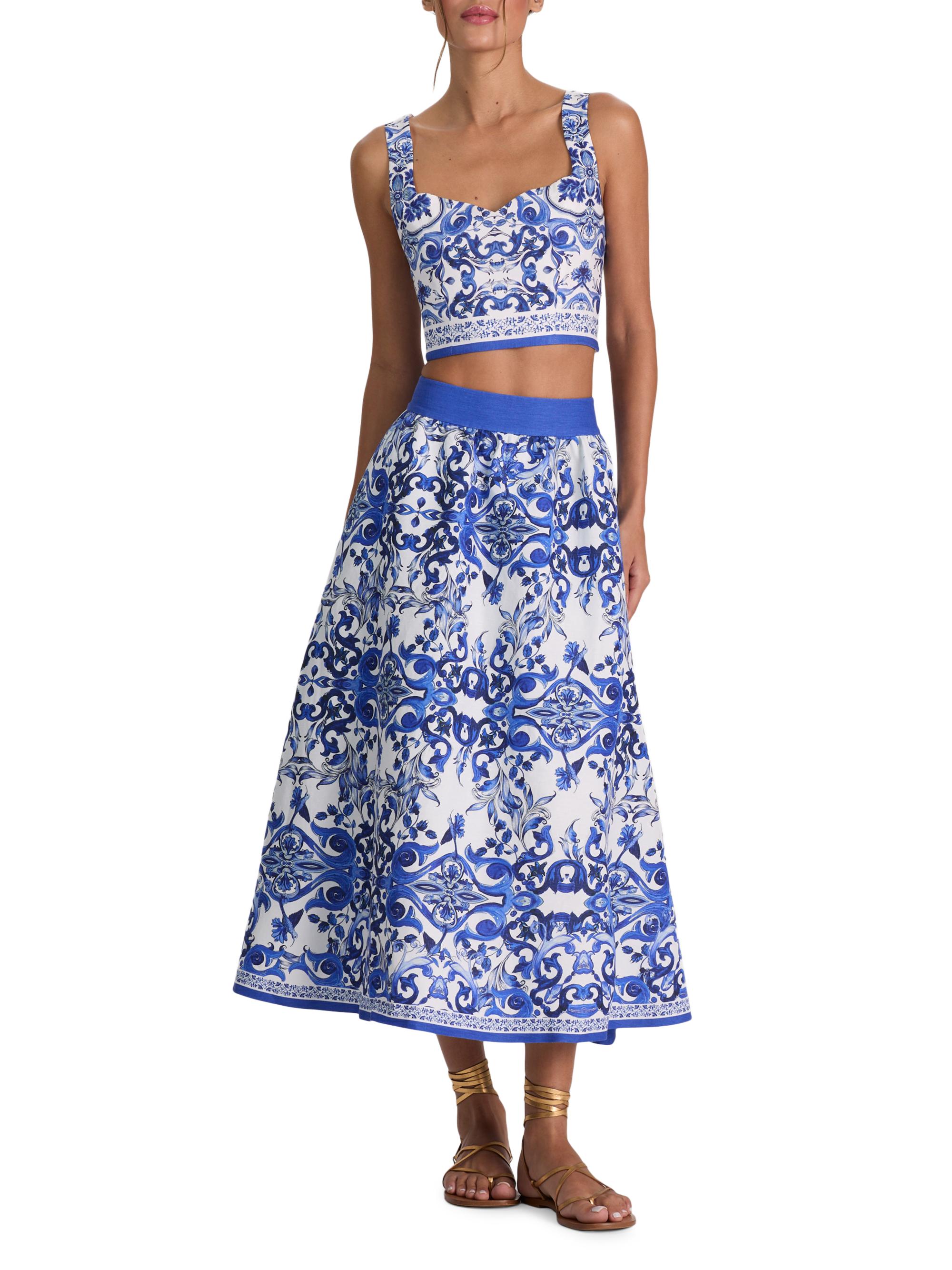 ALICE + OLIVIA Women's Miriam Sweetheart Crop Top - Solstice | Thumbnail 2