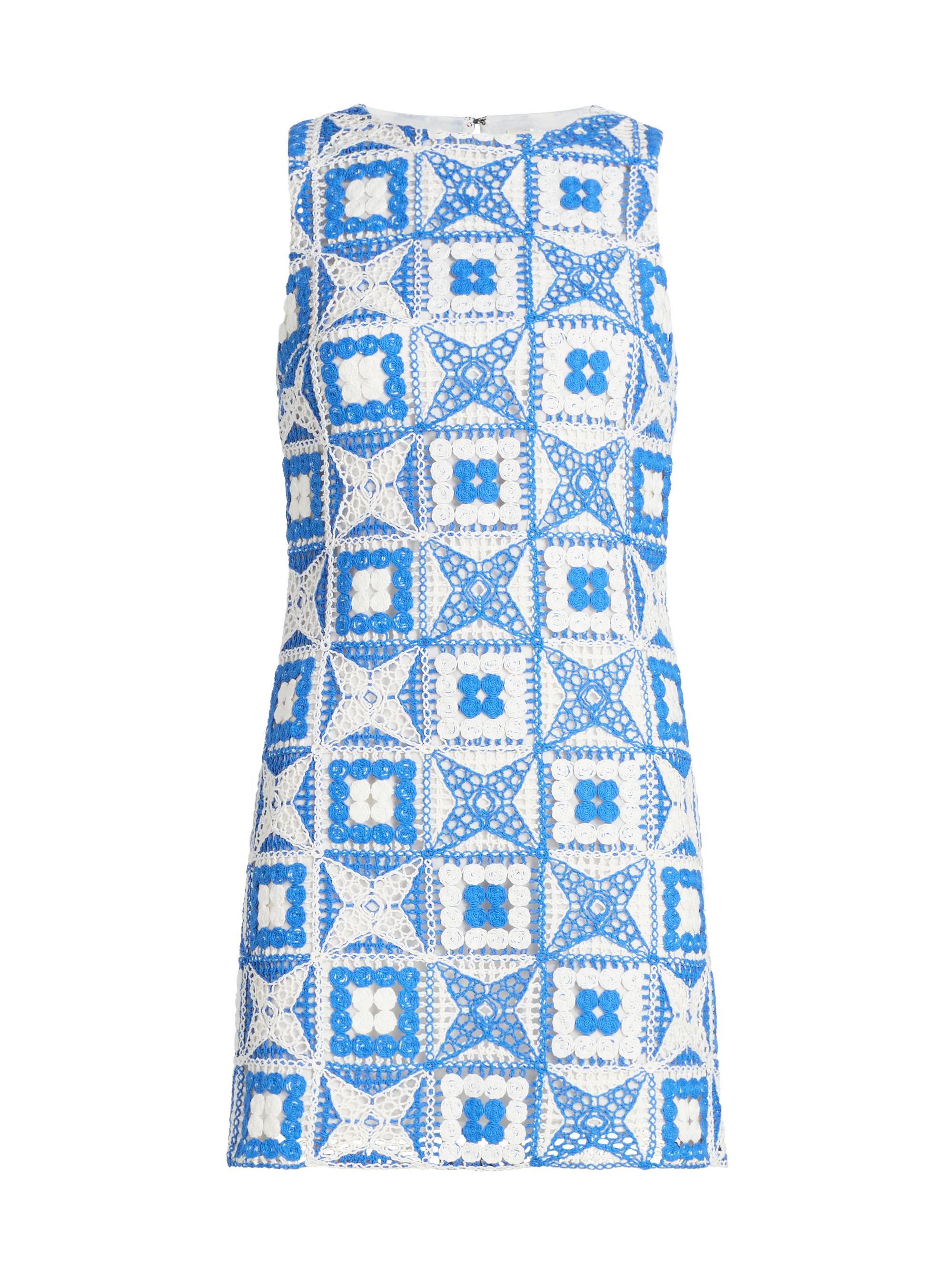 ALICE + OLIVIA Women's Clyde Geometric Cotton-Blend Minidress - Blue Iris