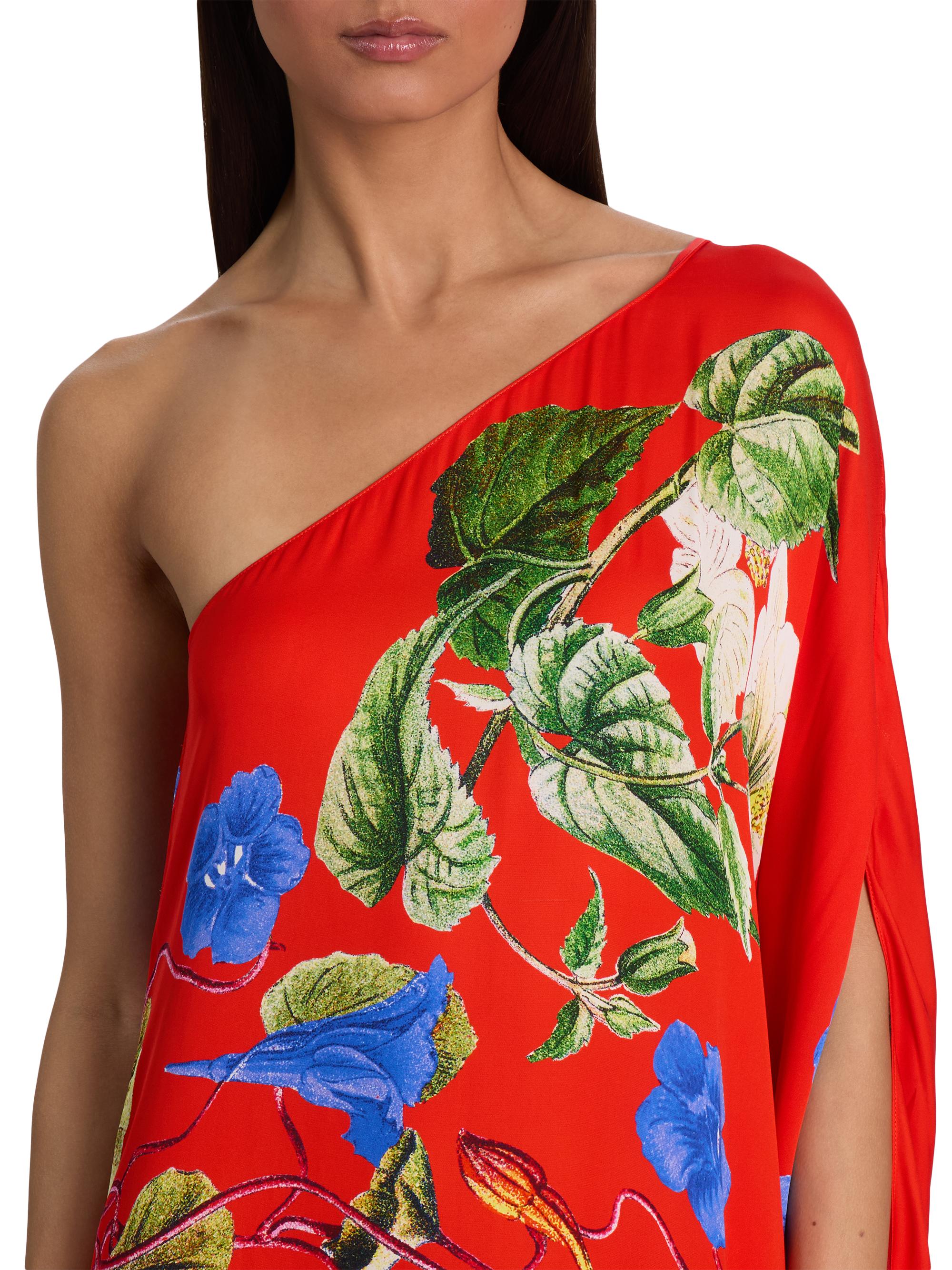 ALICE + OLIVIA Women's Linn Floral One-Shoulder Maxi Dress - Riviera Chili Pepper | Thumbnail 6