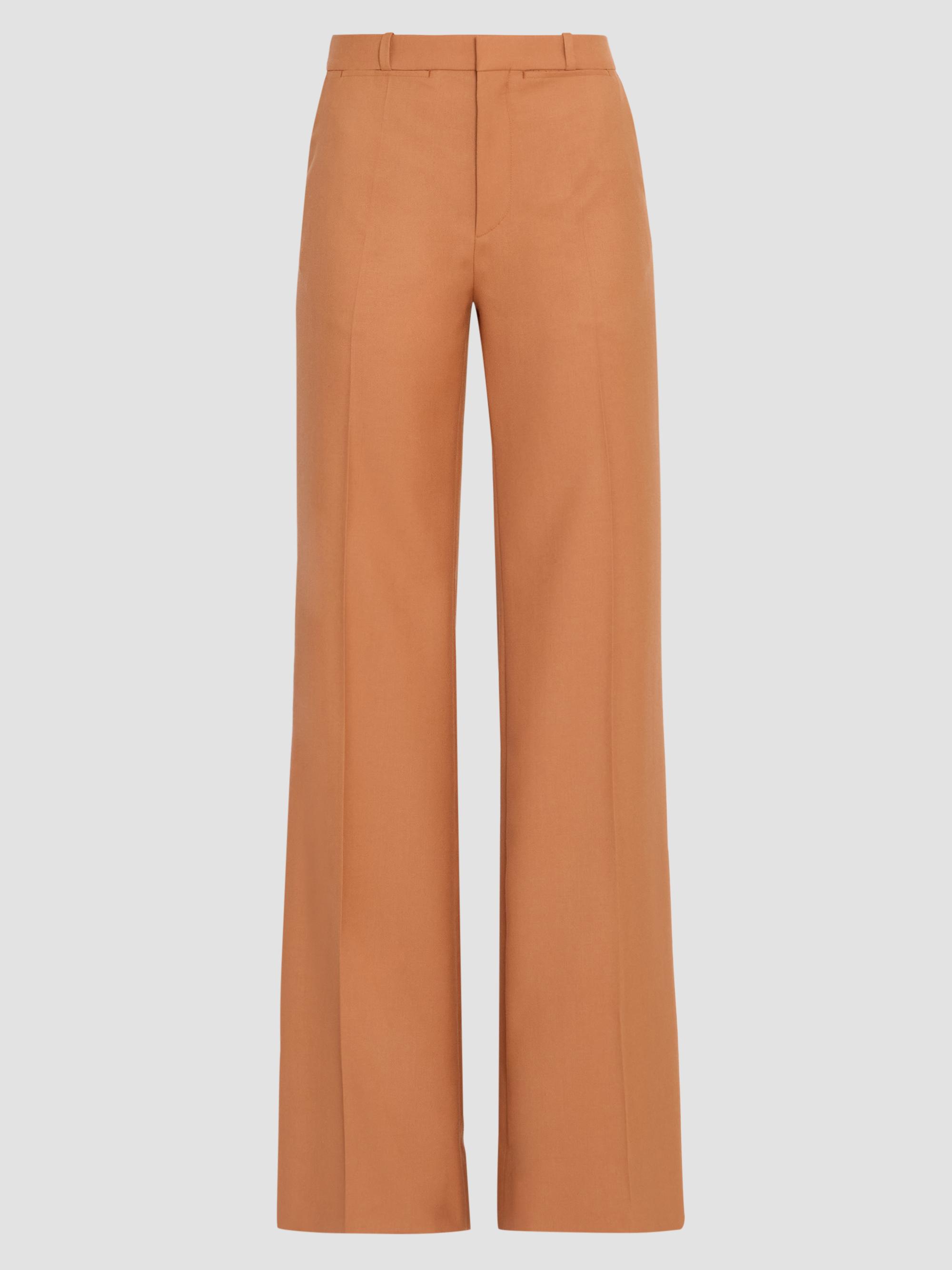 Chloé Women's Wool Wide-Leg Trousers - Tannish Red | Thumbnail 6