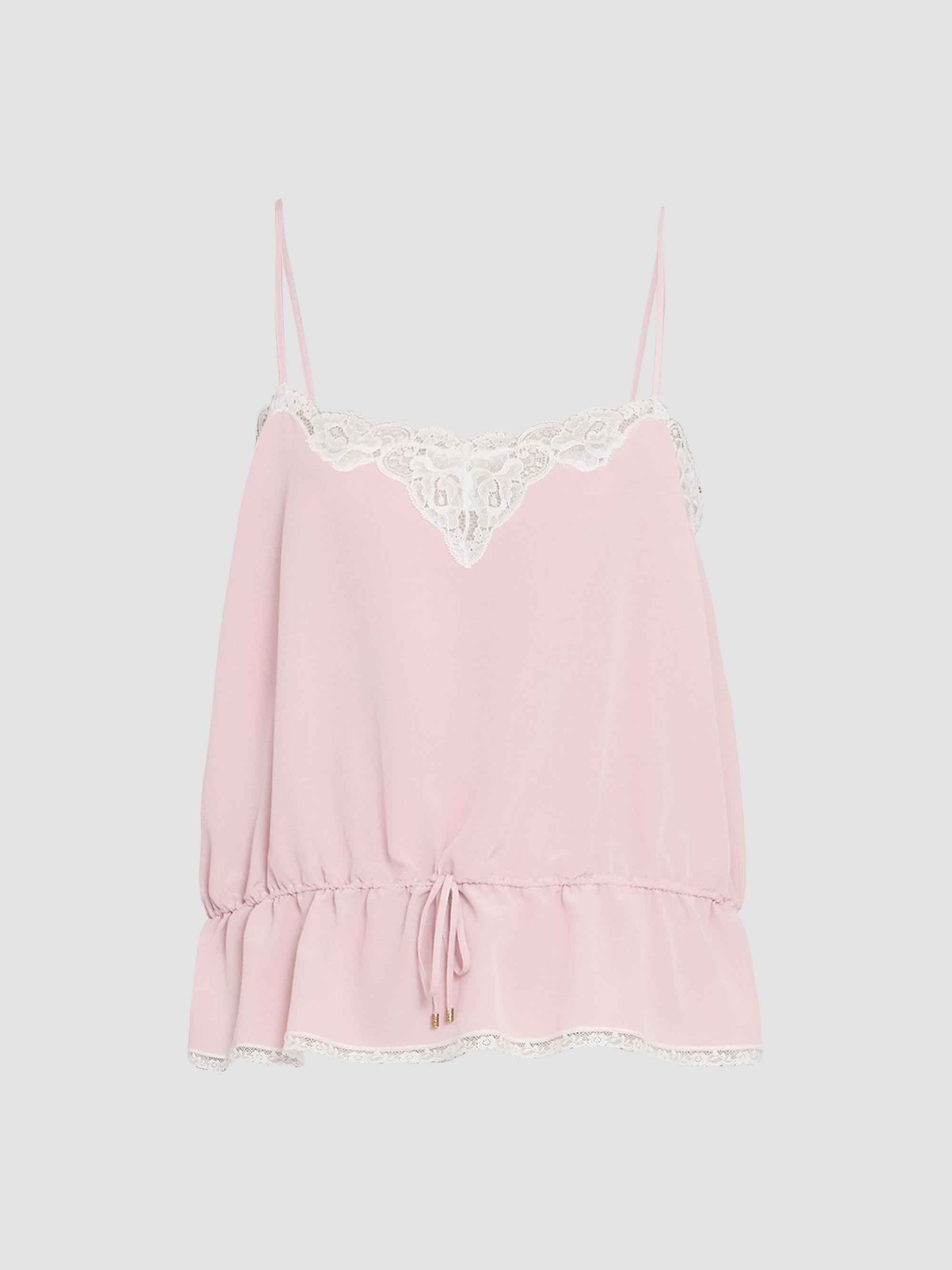 Chloé Women's Lace & Silk Camisole - Shadow Lilac | Thumbnail 6