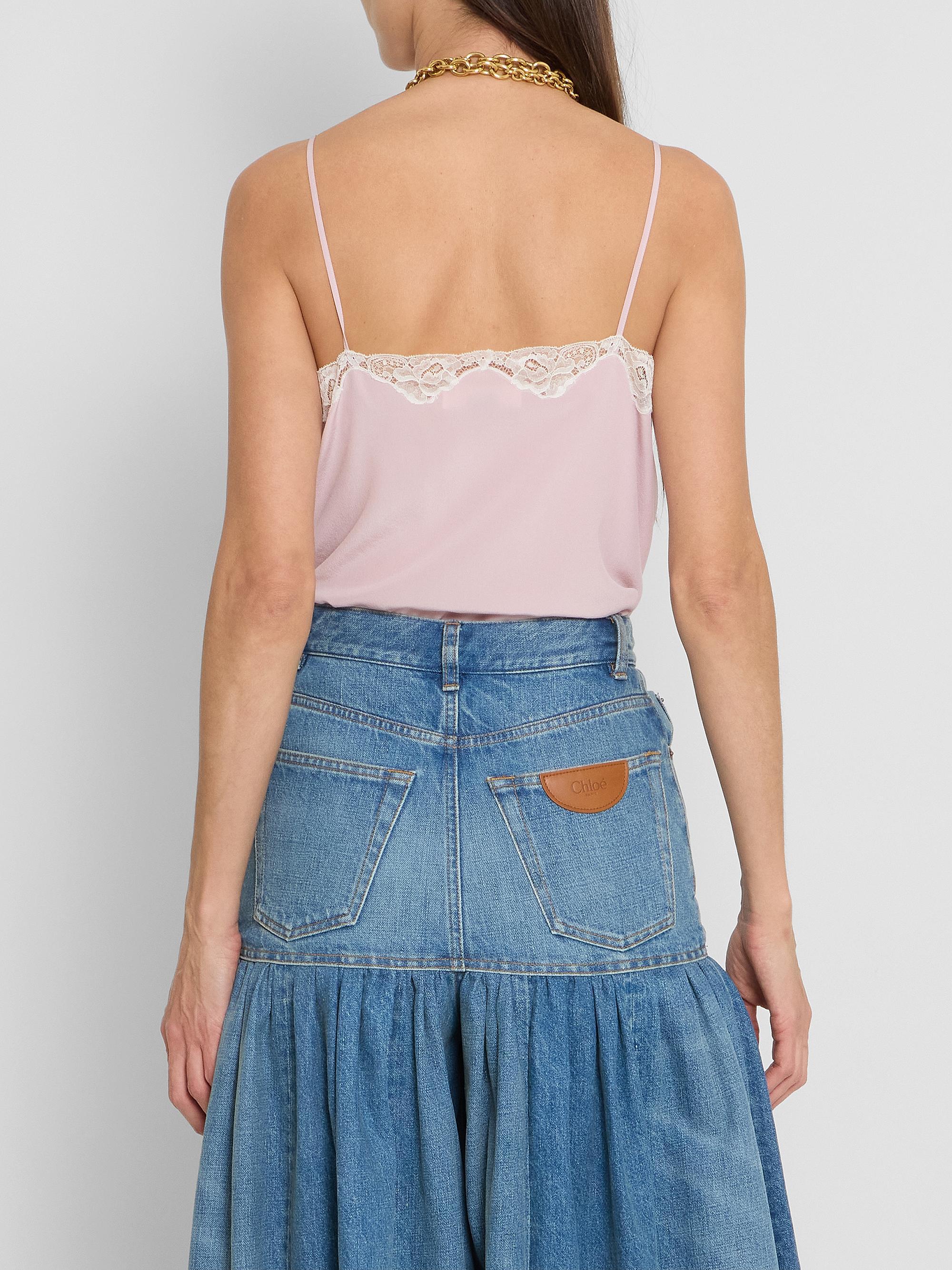 Chloé Lace & Silk Camisole | Saks Fifth Avenue