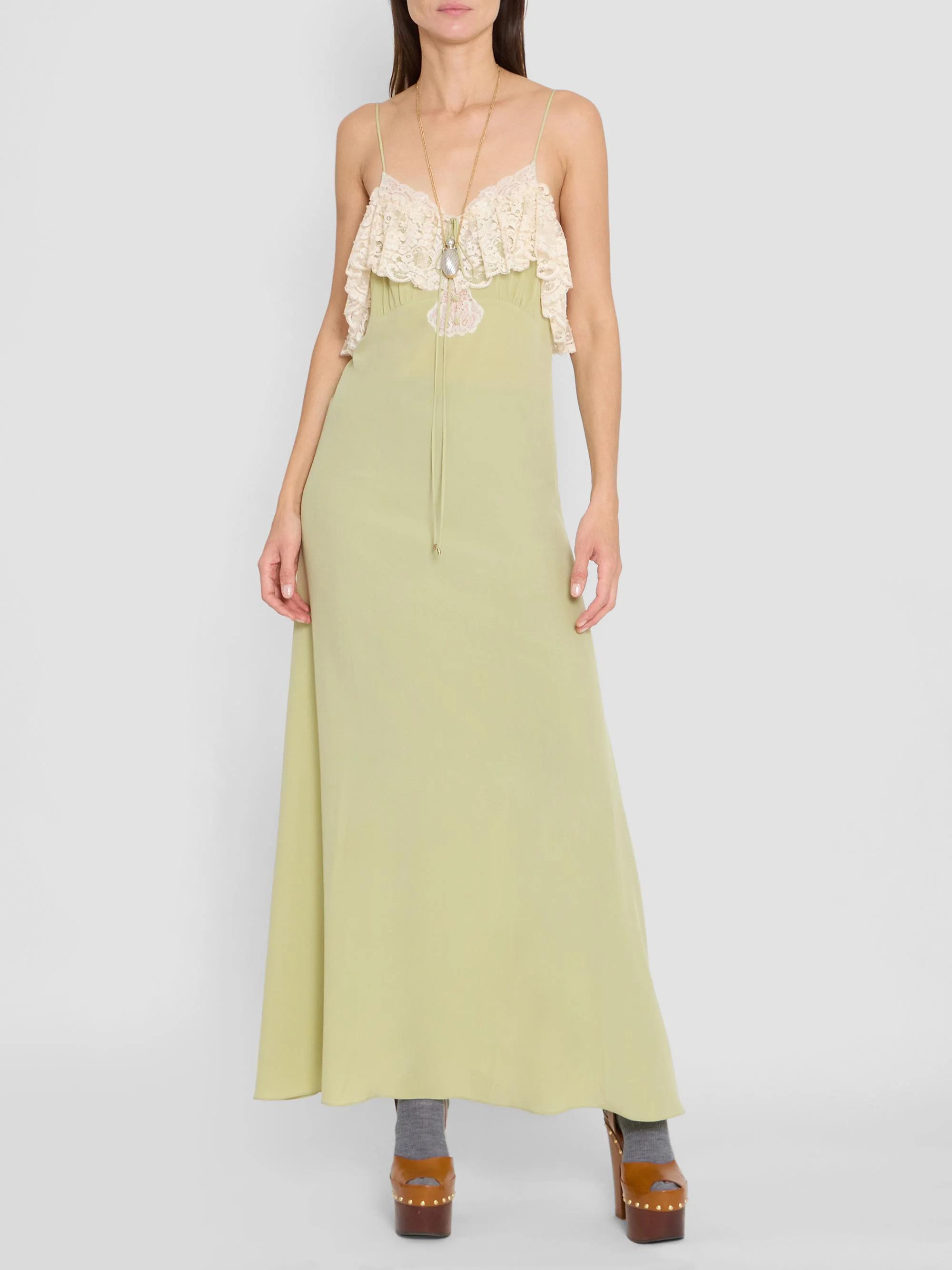 Chloé Lace & Silk Maxi Dress | Saks Fifth Avenue