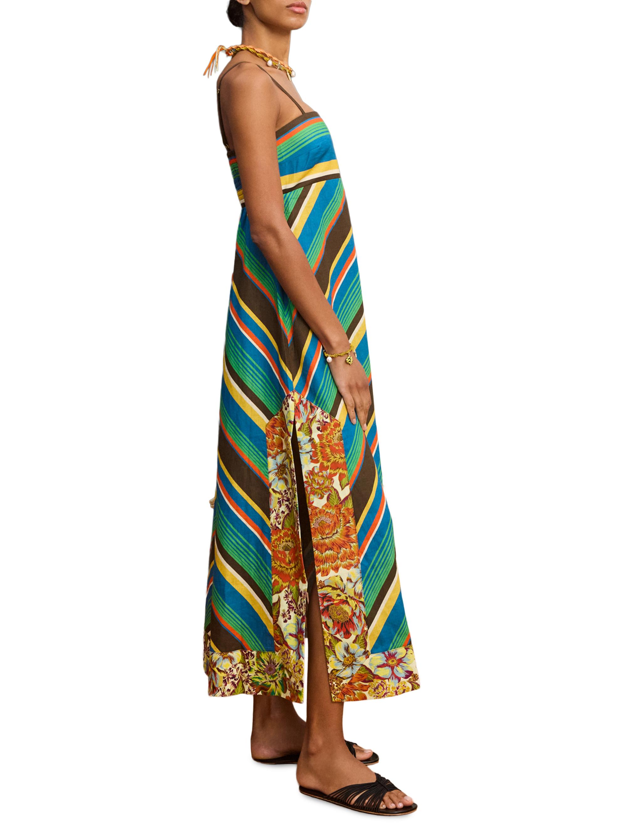 ALÉMAIS Women's Charlie Mixed-Print Linen Day Dress | Thumbnail 3