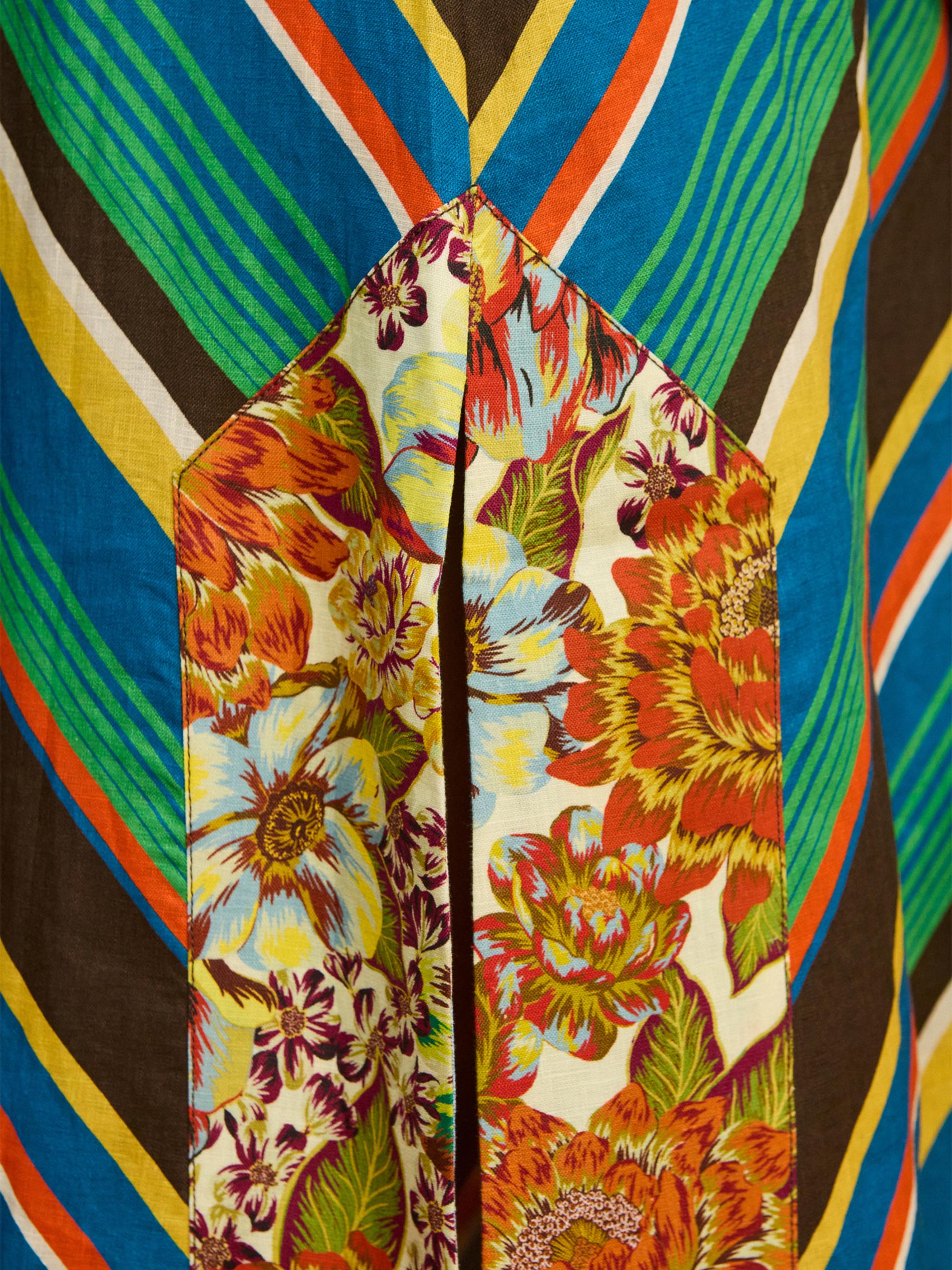 ALÉMAIS Women's Charlie Mixed-Print Linen Day Dress | Thumbnail 5