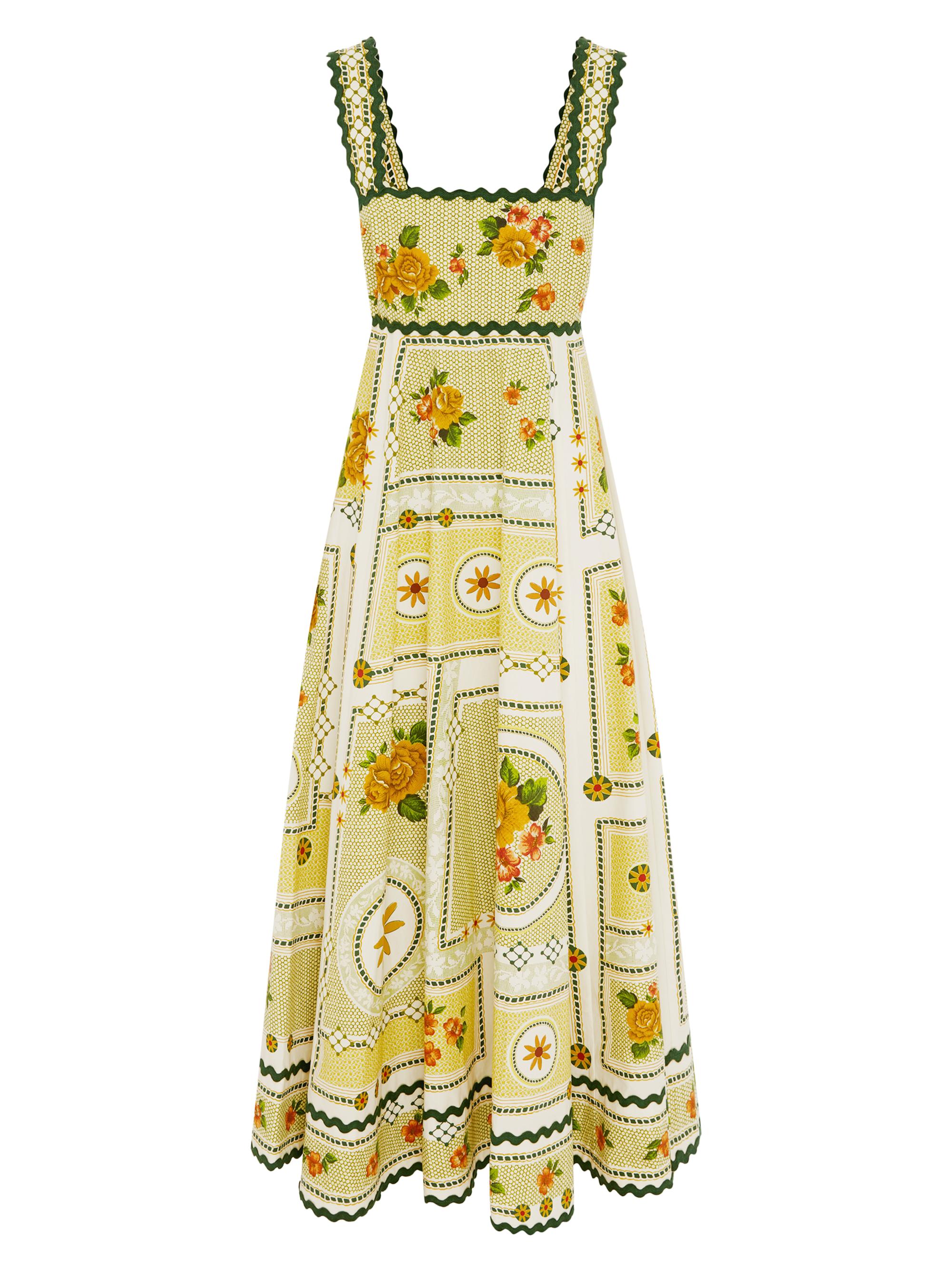 Alémais Women's Dixie Floral Cotton Summer Maxi Dress - Citrus - Women's Clothing