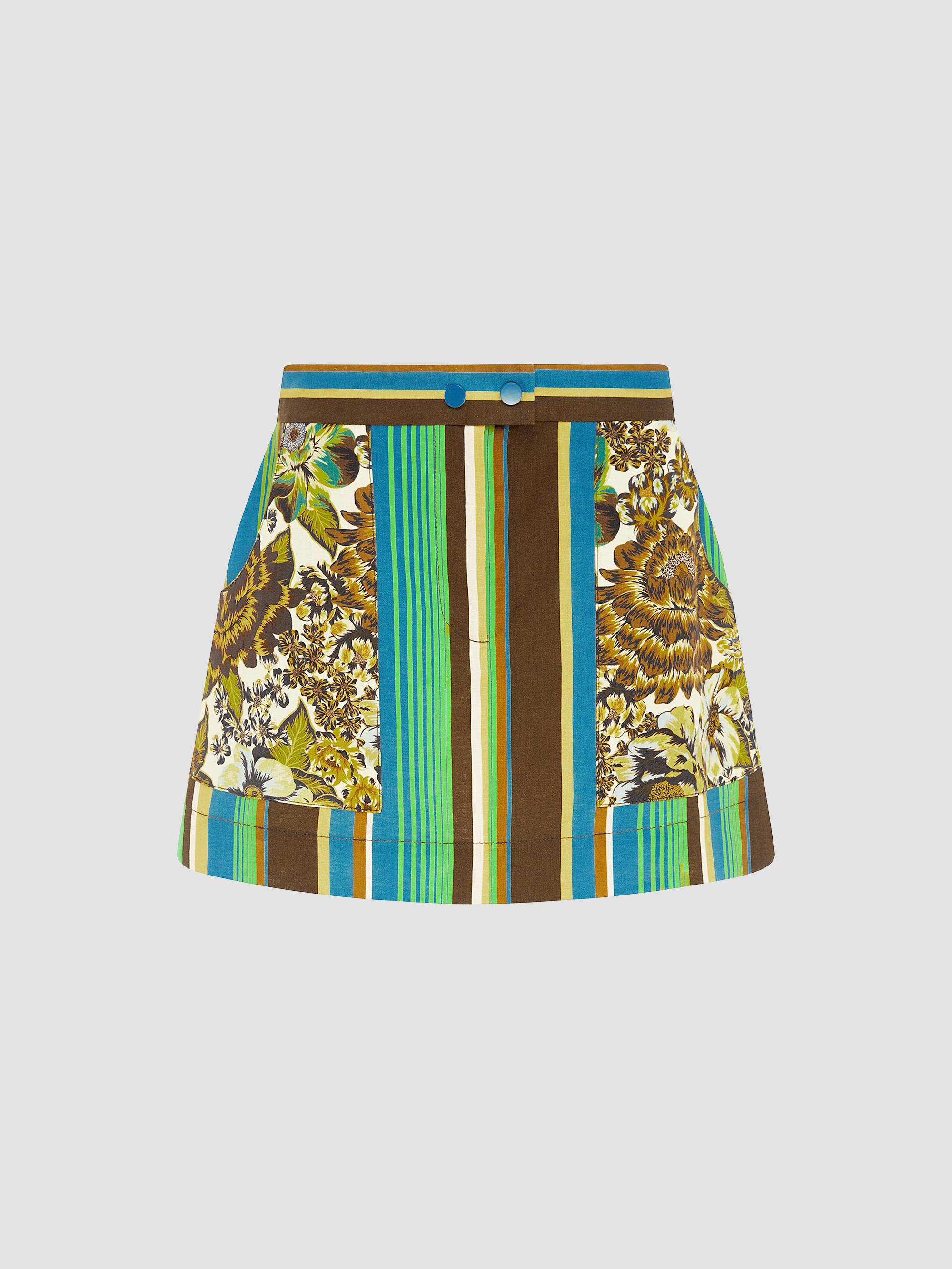 ALÉMAIS Women's Charlie Graphic Linen Miniskirt | Thumbnail 7