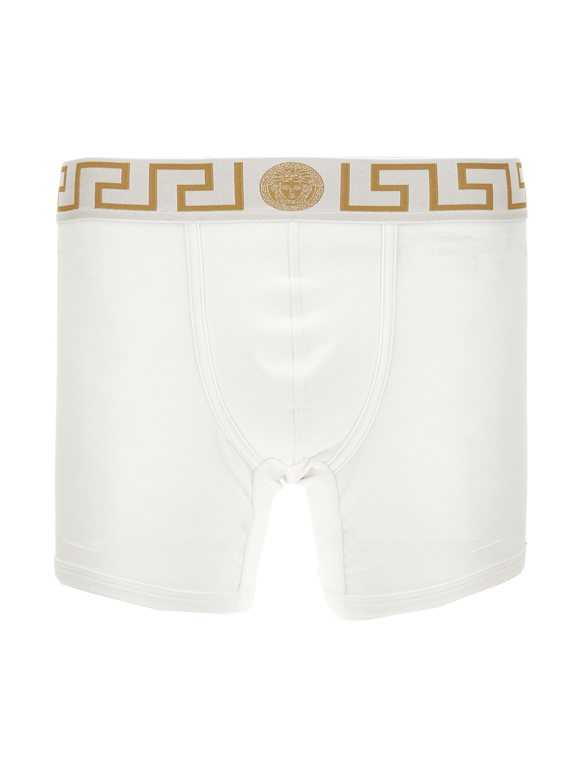 Versace Men's Medusa Key Jersey Boxer Brief - White Greek Gold | Thumbnail 2