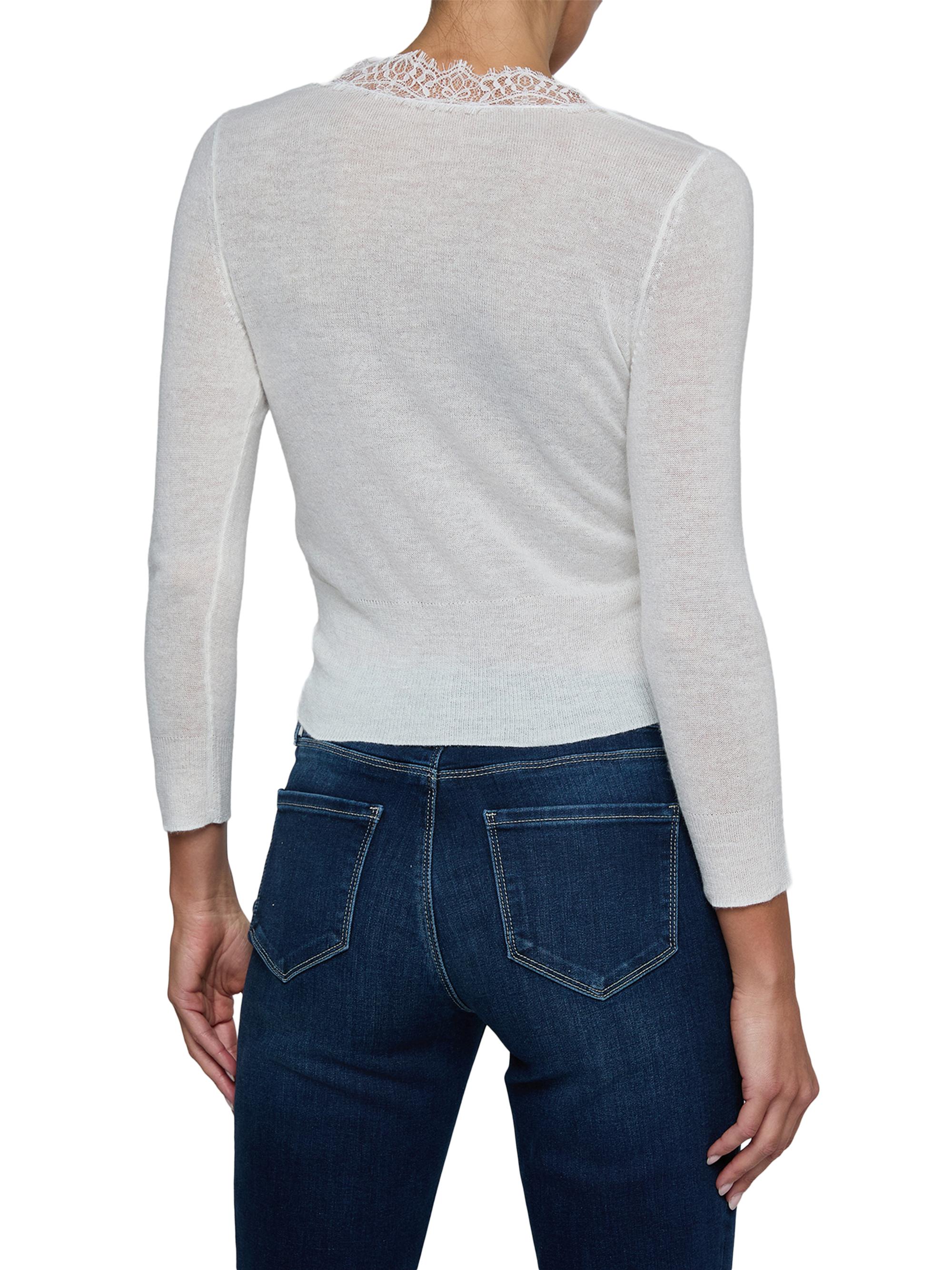 L'AGENCE Women's Eluna Lace-Trim Cardigan - | Thumbnail 5