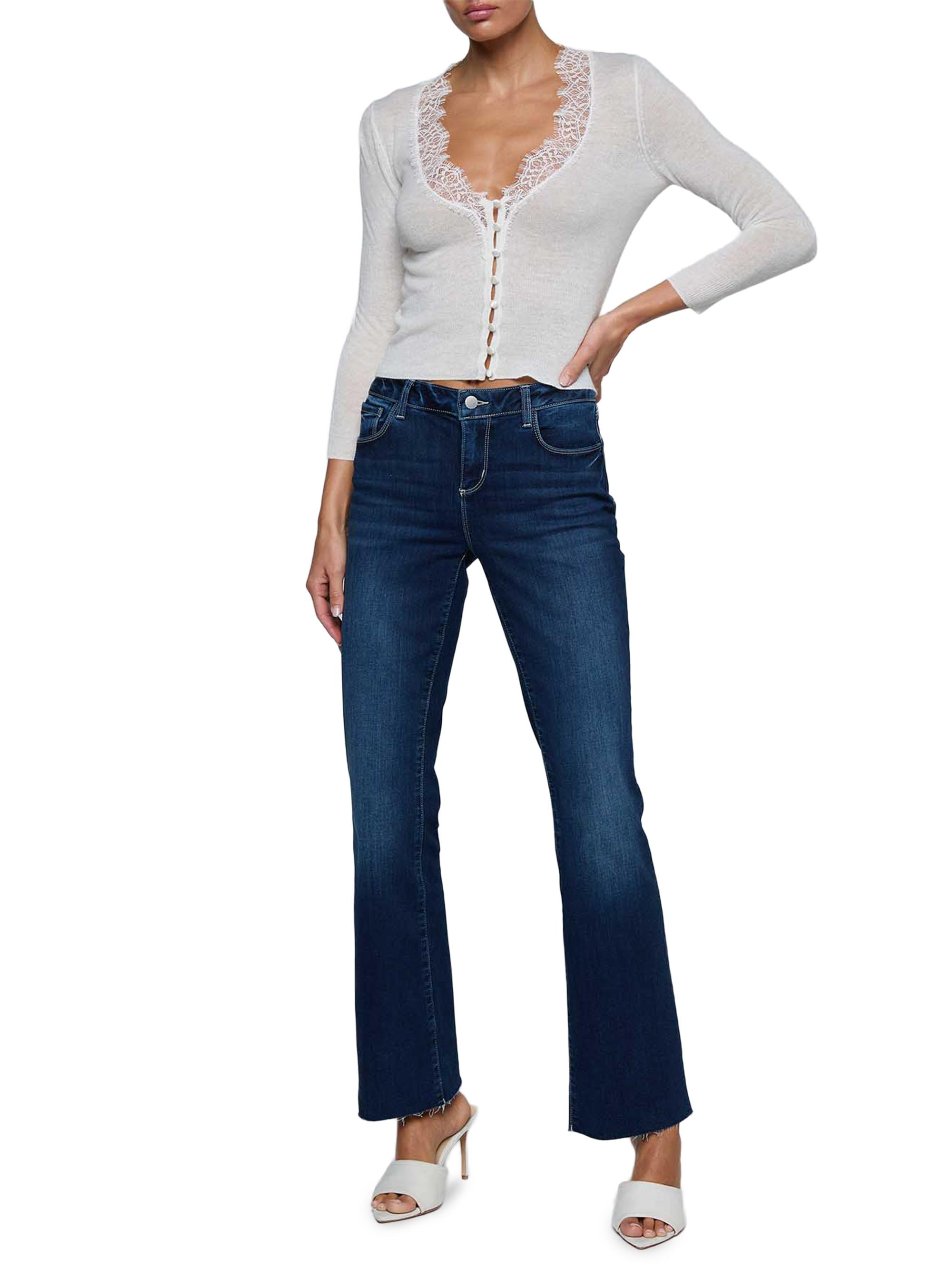 L'AGENCE Women's Eluna Lace-Trim Cardigan - | Thumbnail 2