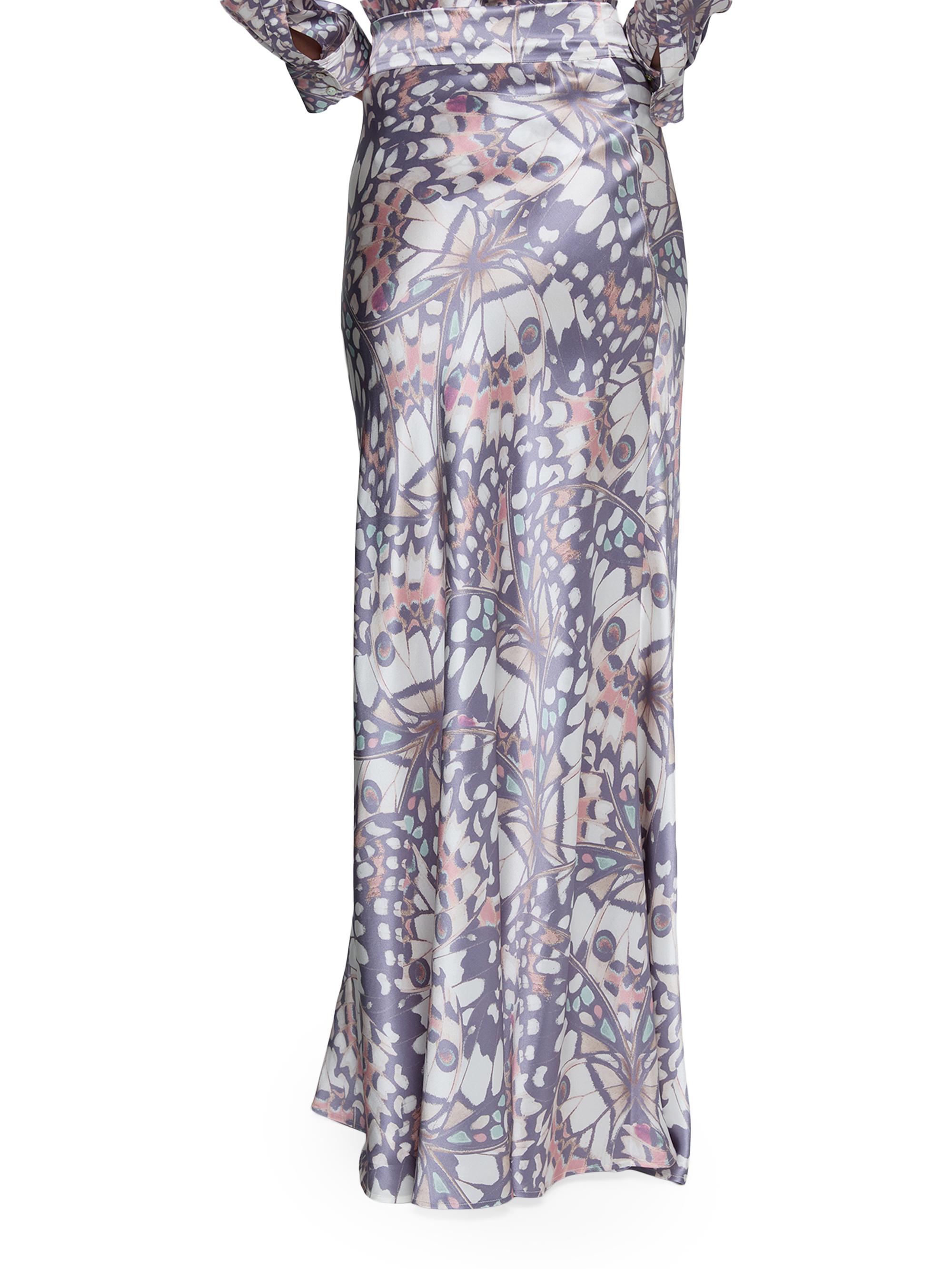 L'AGENCE Women's Ryker Butterfly-Print Silk Maxi Skirt - Multi Butterfly Wing | Thumbnail 5