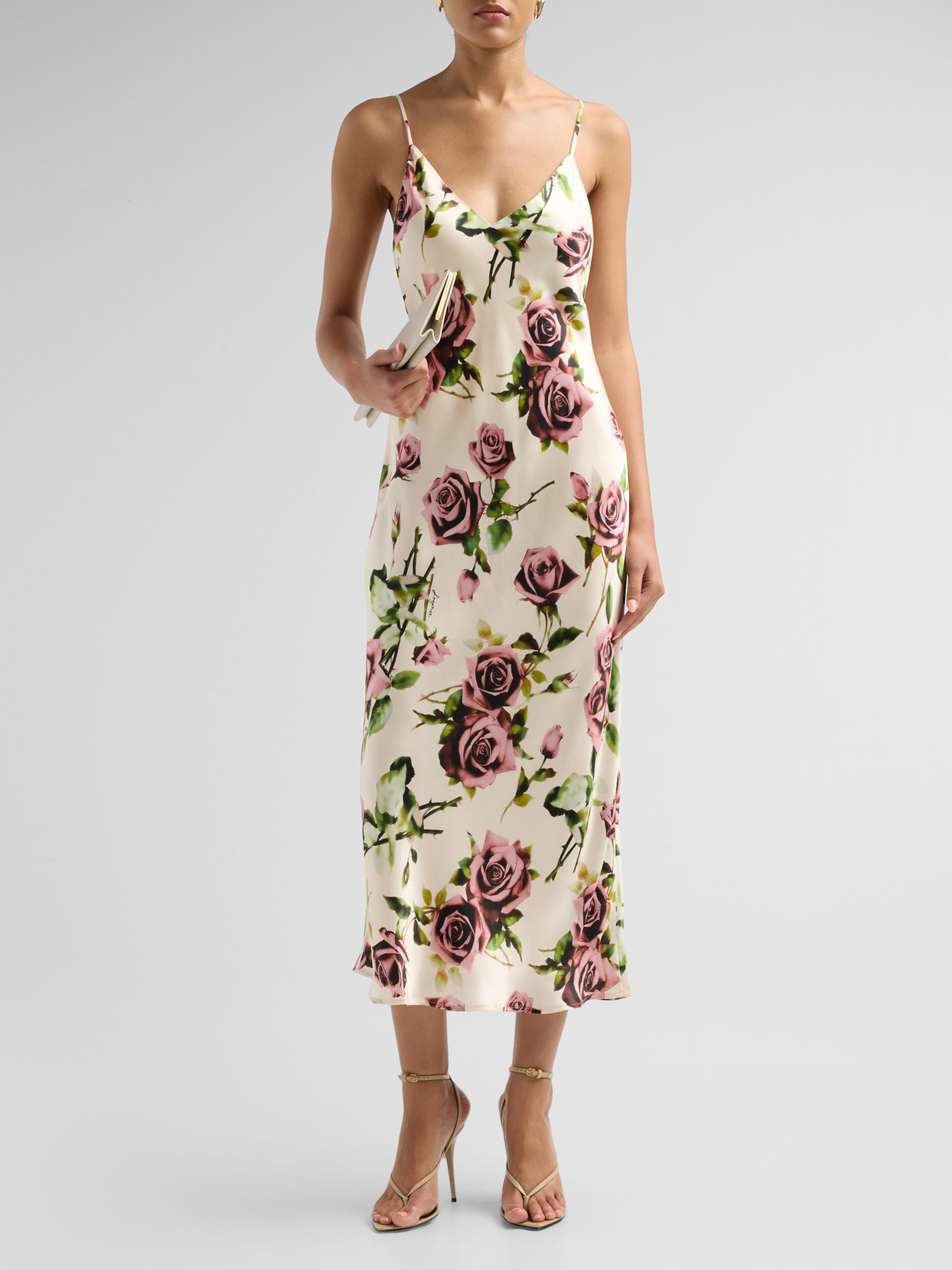 L'AGENCE Women's Seridie Floral Silk Slip Dress - Ecru Romantic Rose | Thumbnail 2
