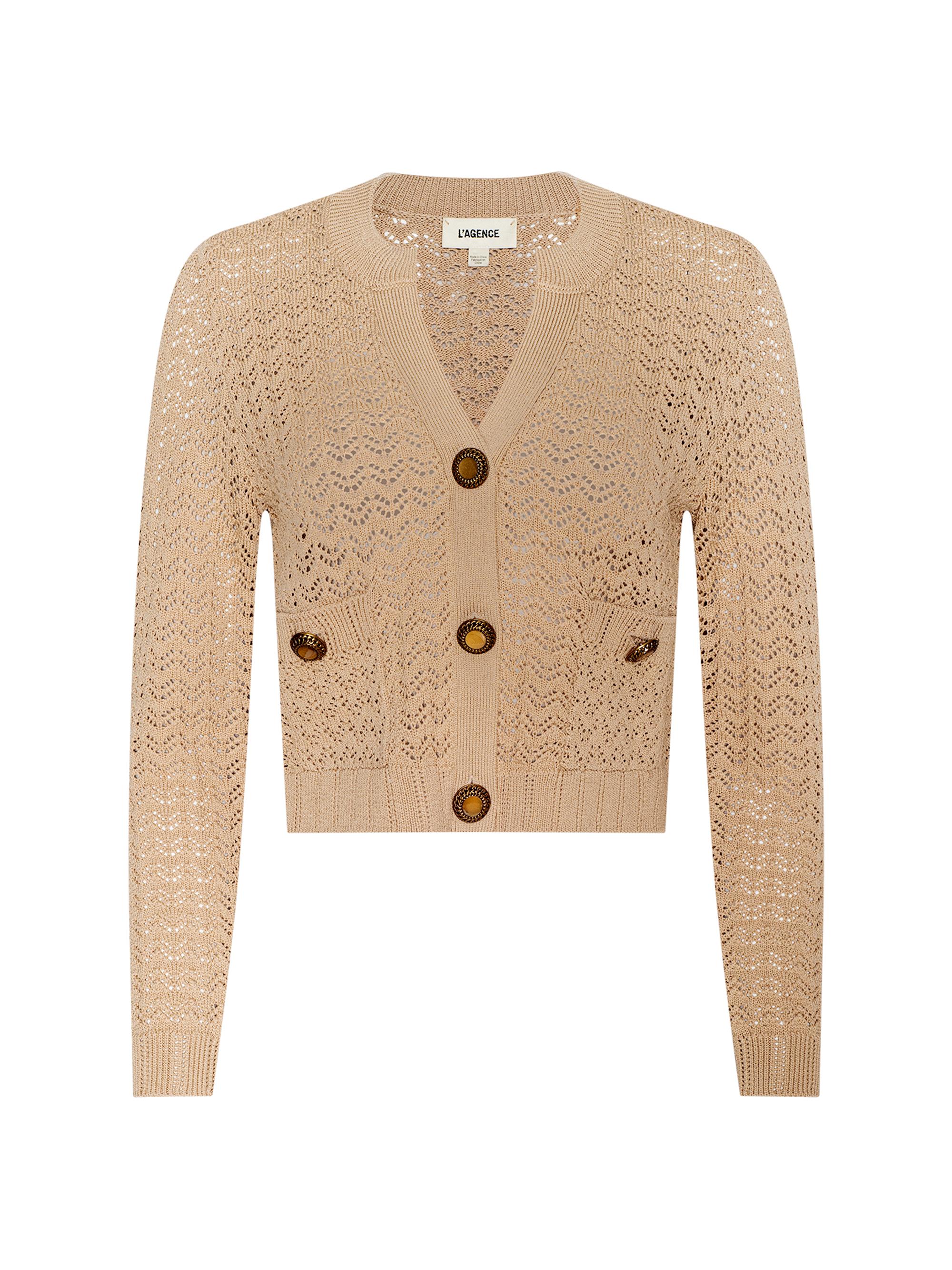 ORR オル 韓国 Spring Wool Pique Knit 完売 L'AGENCE Una Tweed Knit Cardigan | Saks Fifth Avenue