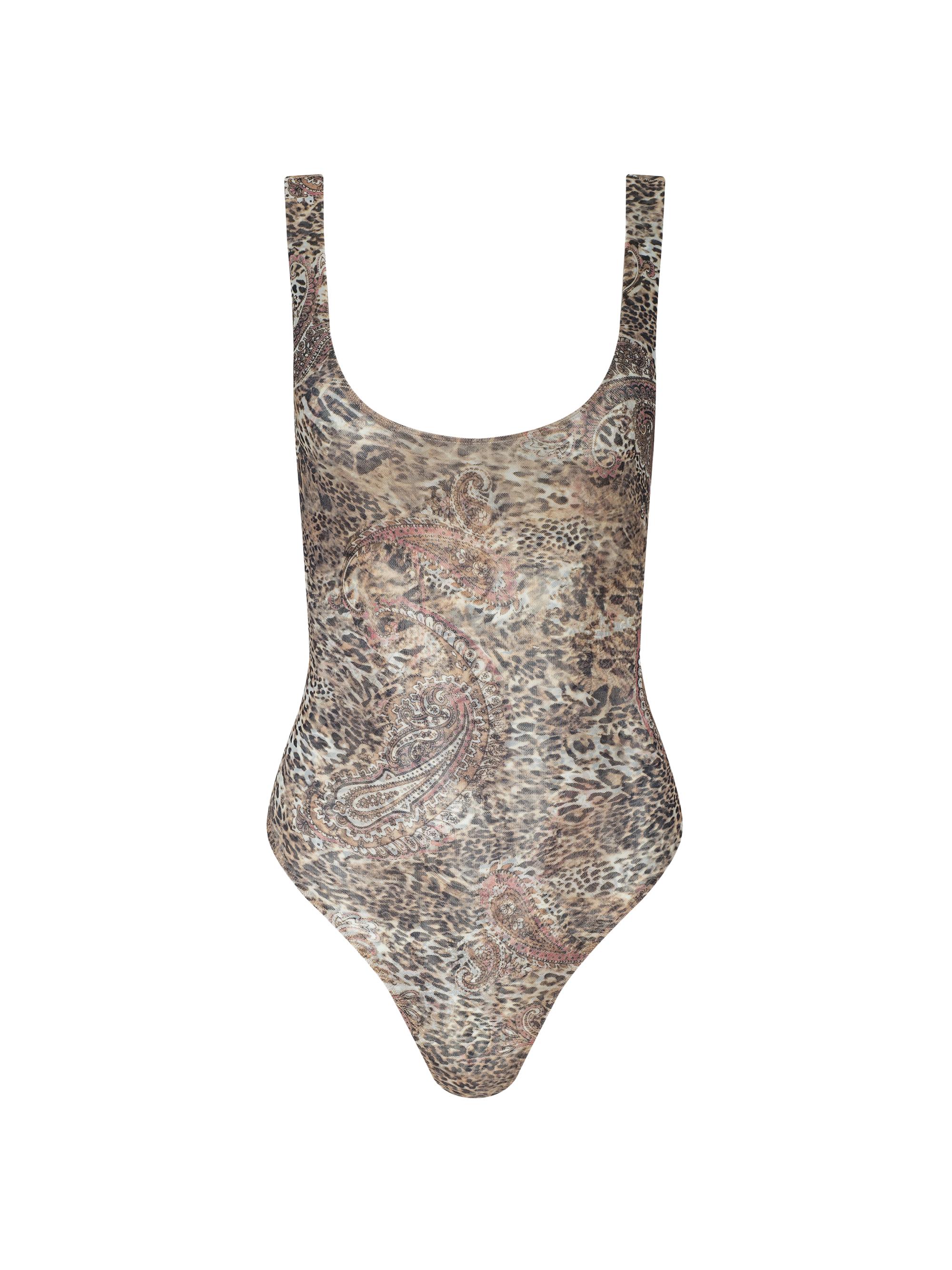 L'AGENCE Women's Kalea Leopard-Print Bodysuit - Tan Valencia Leopard | Thumbnail 6