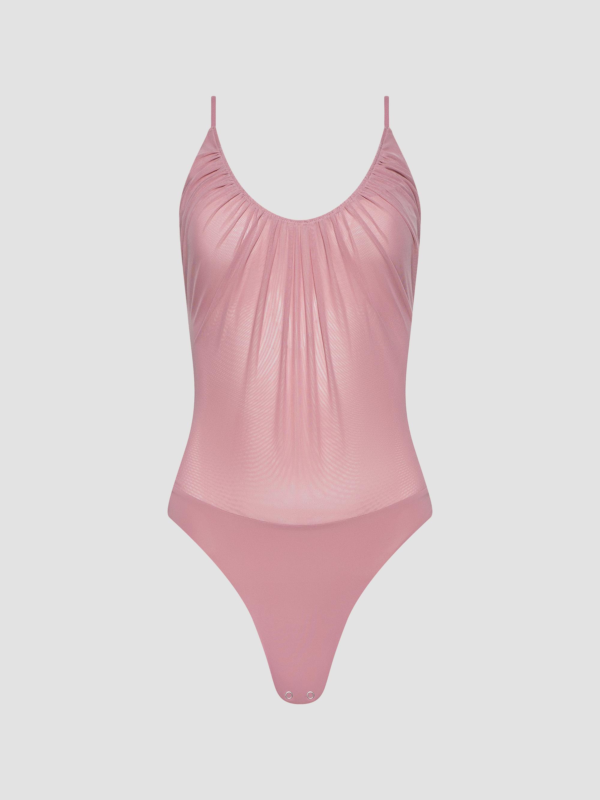 L'AGENCE Women's Gelina Sheer Ruched Bodysuit - Lilas | Thumbnail 7