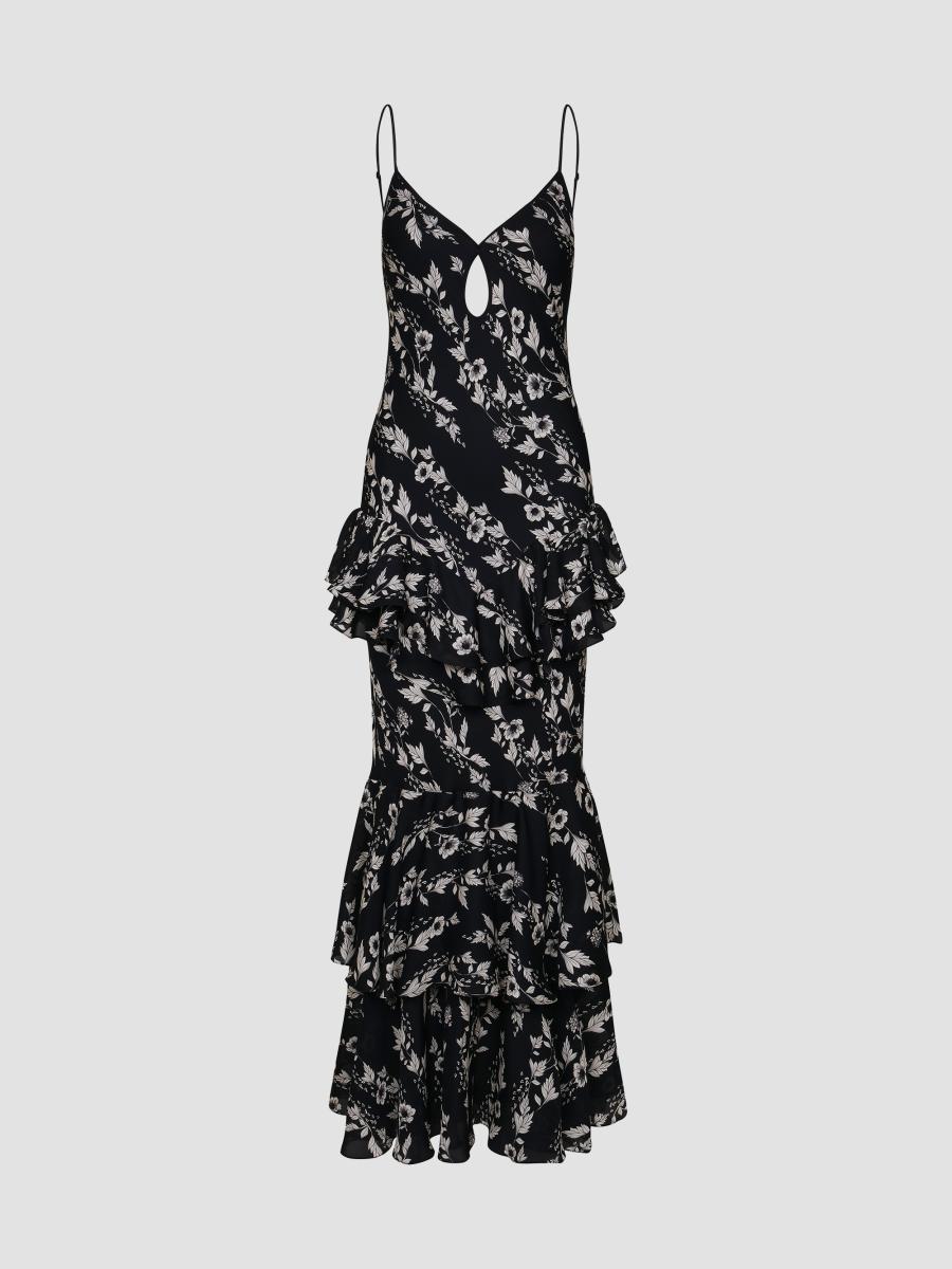 Johanna Ortiz Women's Reinterpretation Silk Maxi Dress In Black Ecru