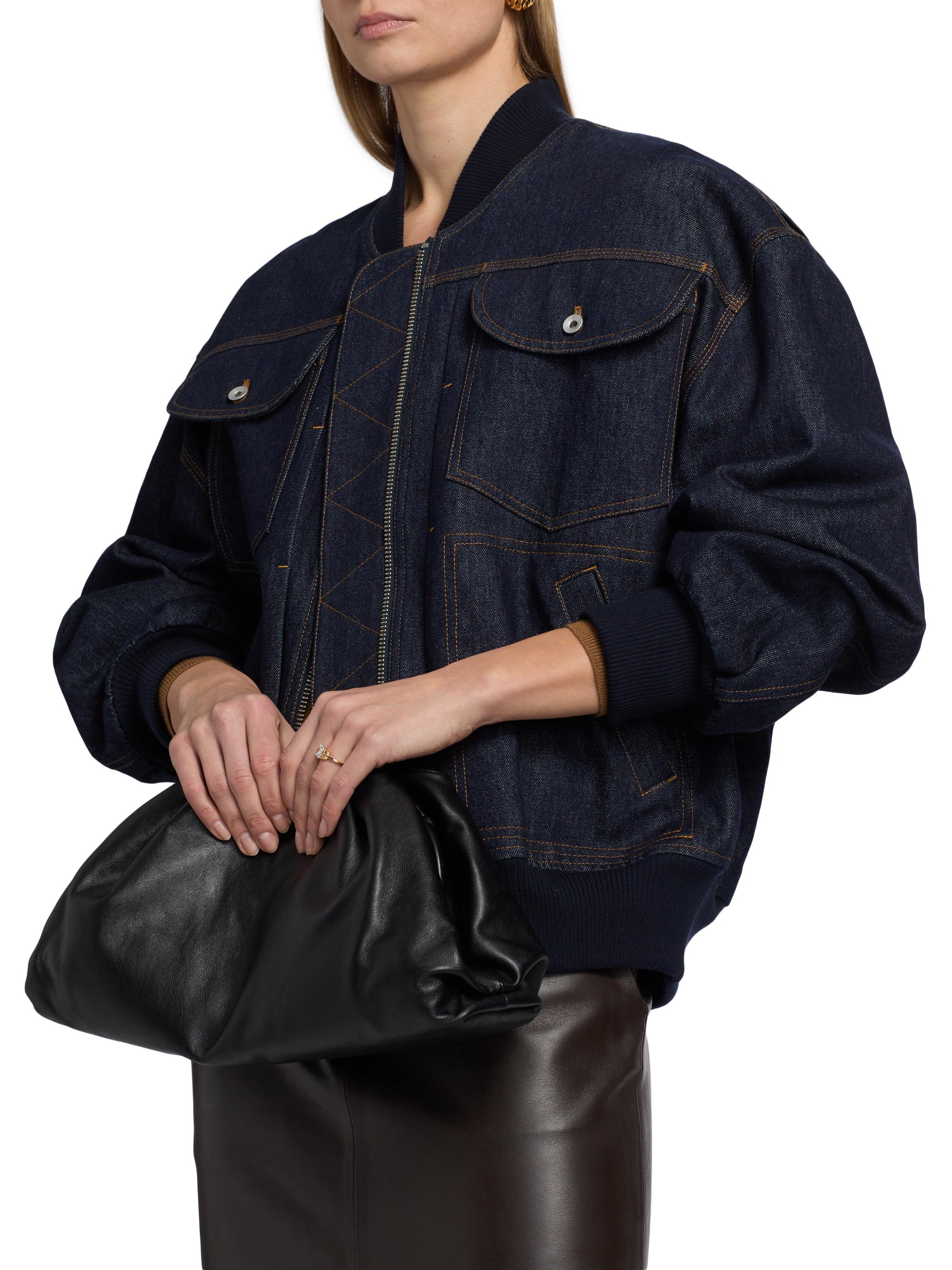 Co Women's Denim tton Bomber Jacket - Indigo | Thumbnail 6