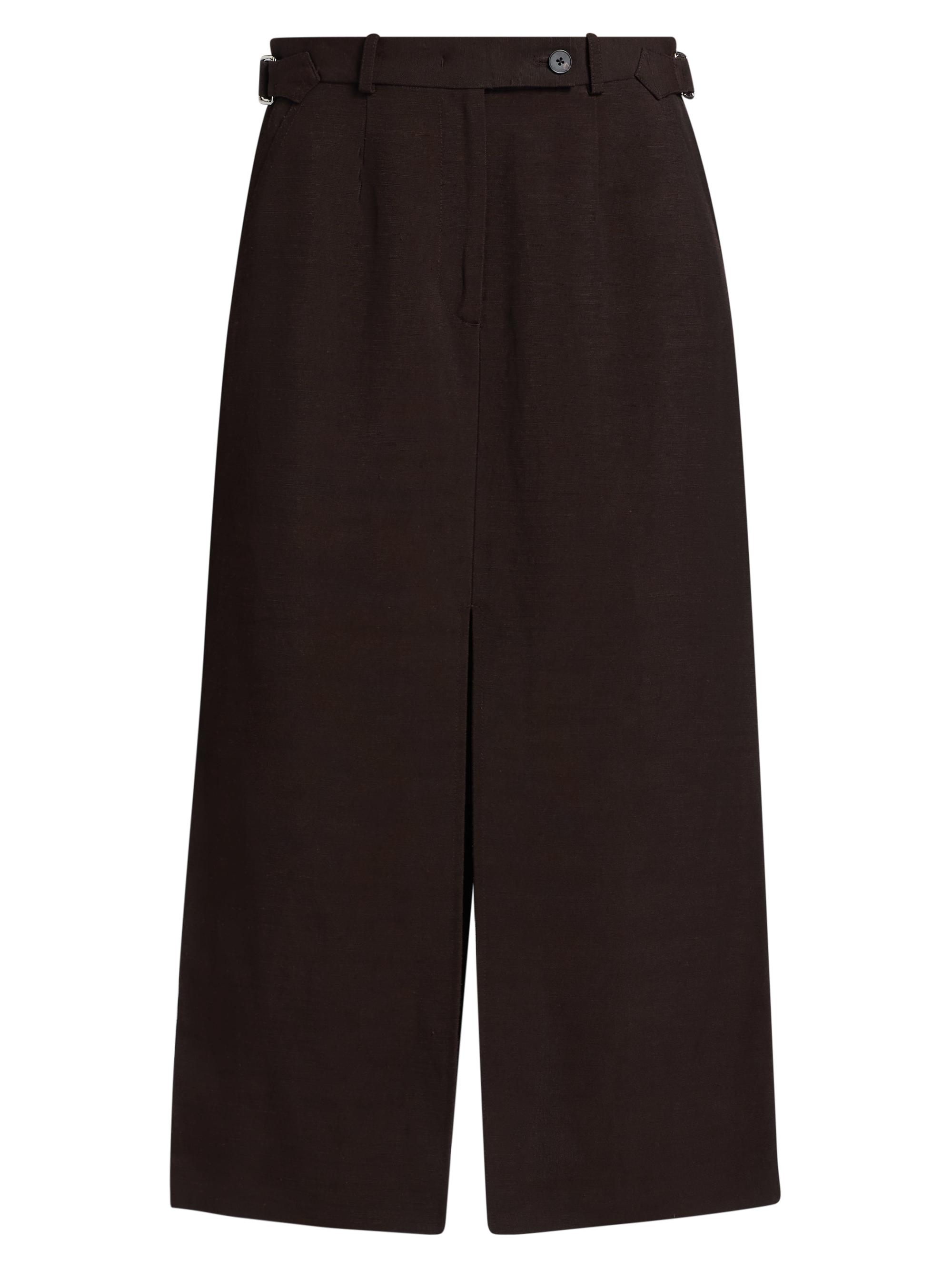 Co Women's Tailored Linen-Blend Pencil Skirt - Chocolate