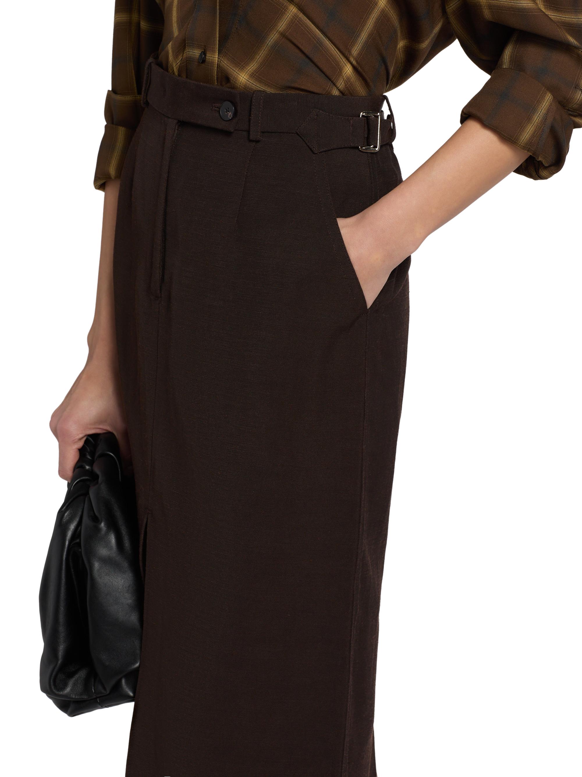 Co Women's Tailored Linen-Blend Pencil Skirt - Chocolate | Thumbnail 6