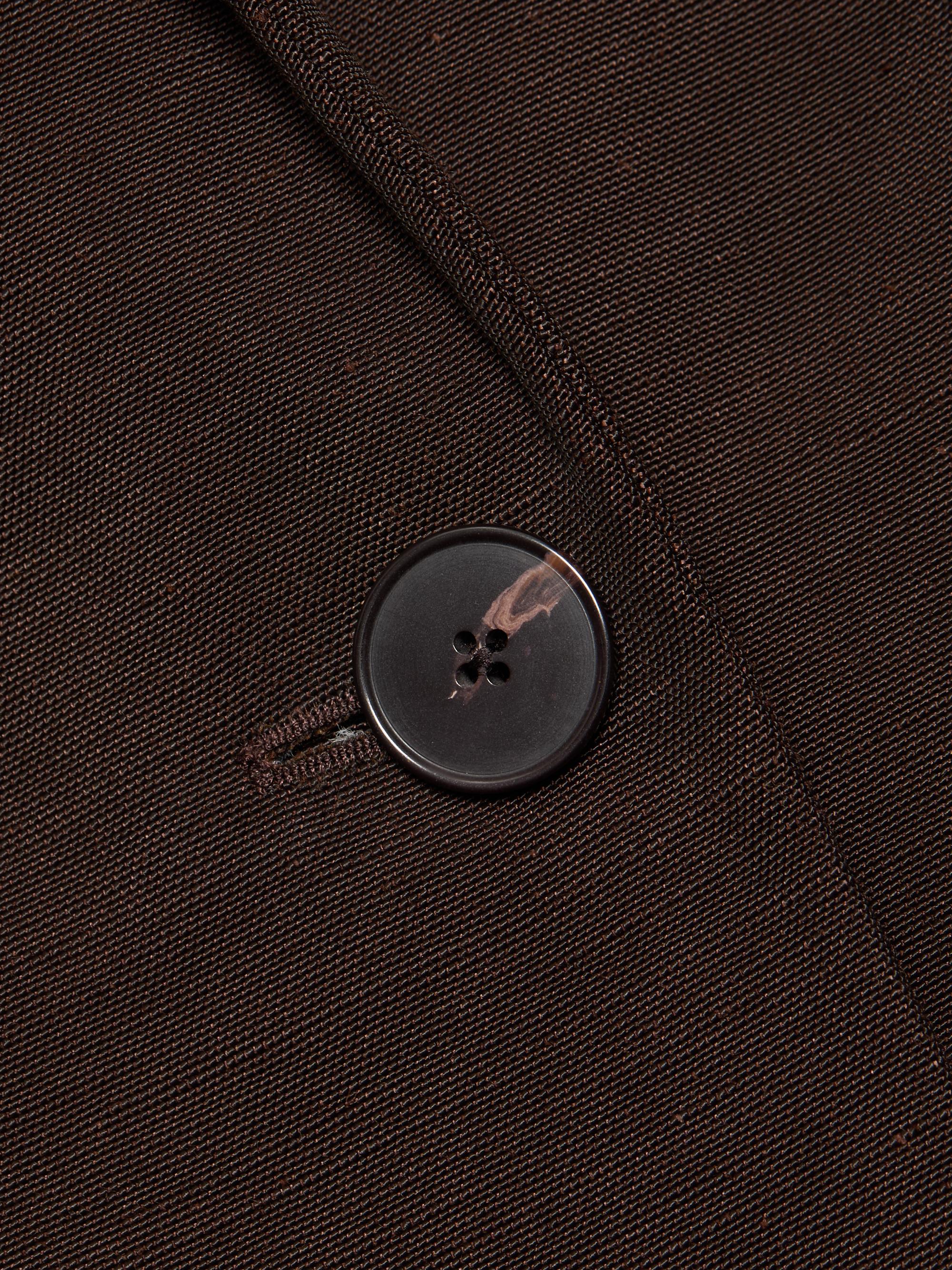 Co Women's Mens-Fit Linen-Blend Blazer - Chocolate | Thumbnail 7